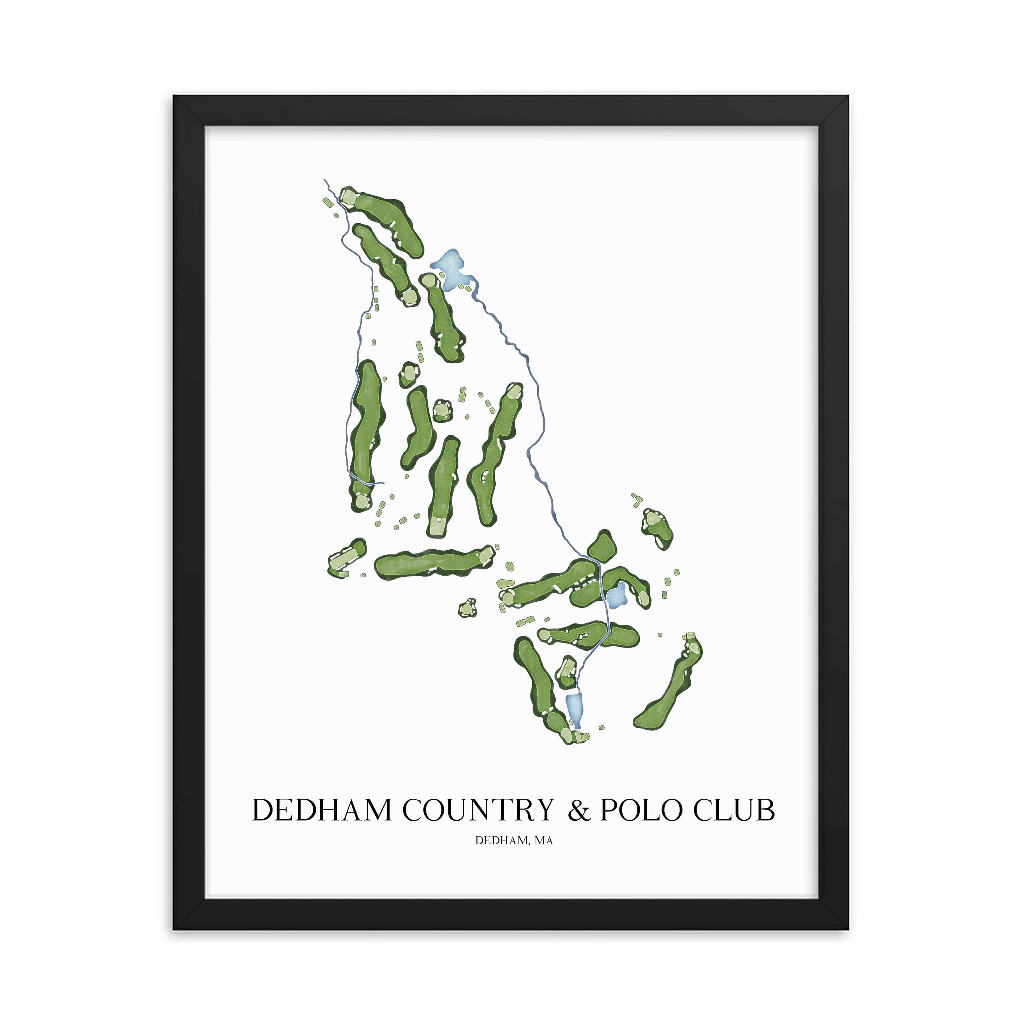 The 19th Hole Golf Shop - Golf Course Prints -  Dedham Country and Polo Club Golf Course Map Golf Map