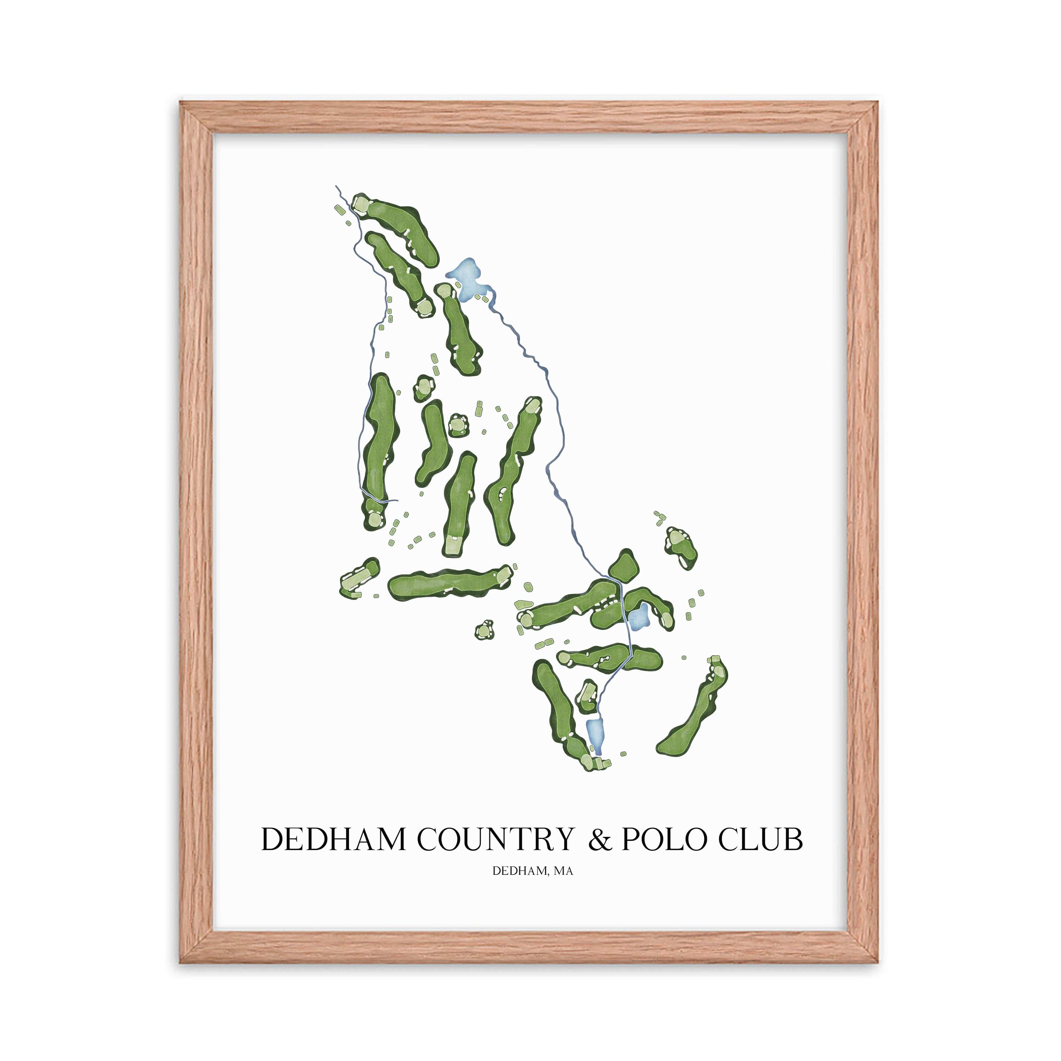 The 19th Hole Golf Shop - Golf Course Prints -  Dedham Country and Polo Club Golf Course Map Golf Map