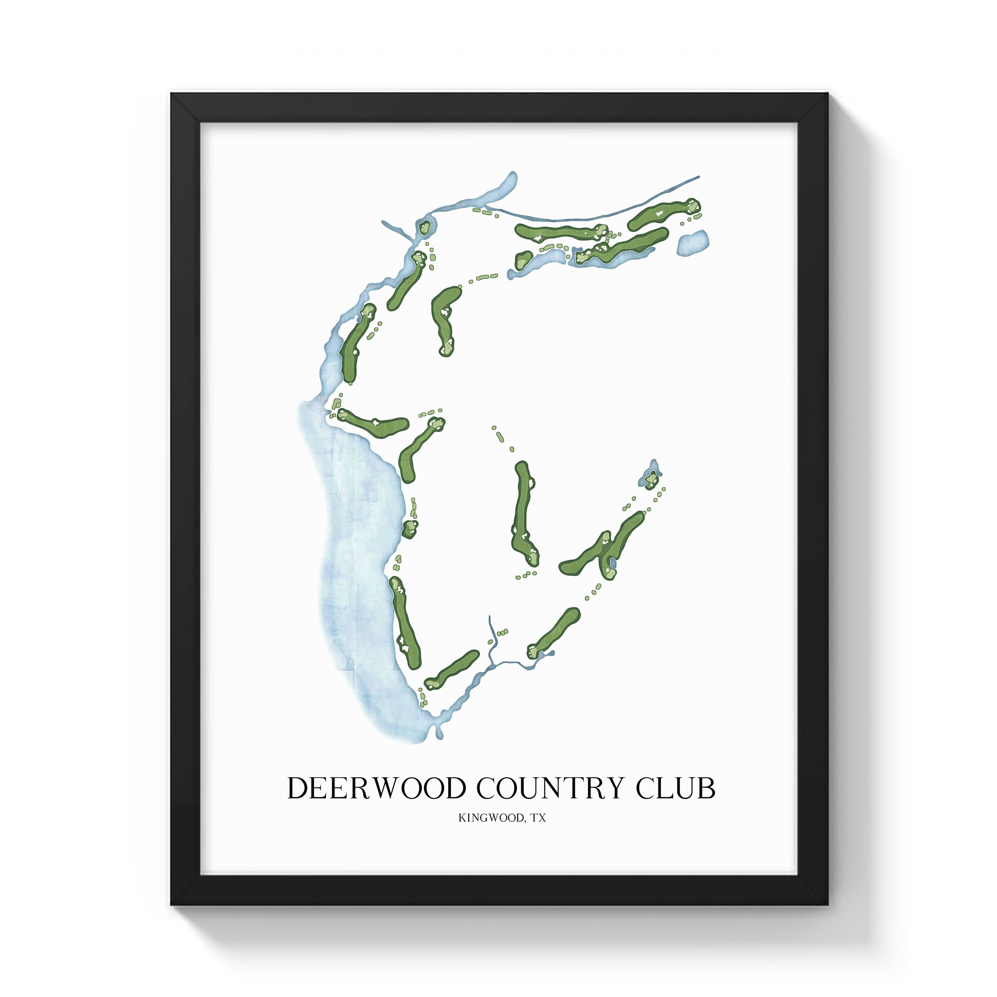 The 19th Hole Golf Shop - Golf Course Prints -  Deerwood Country Club Golf Course Map Golf Map