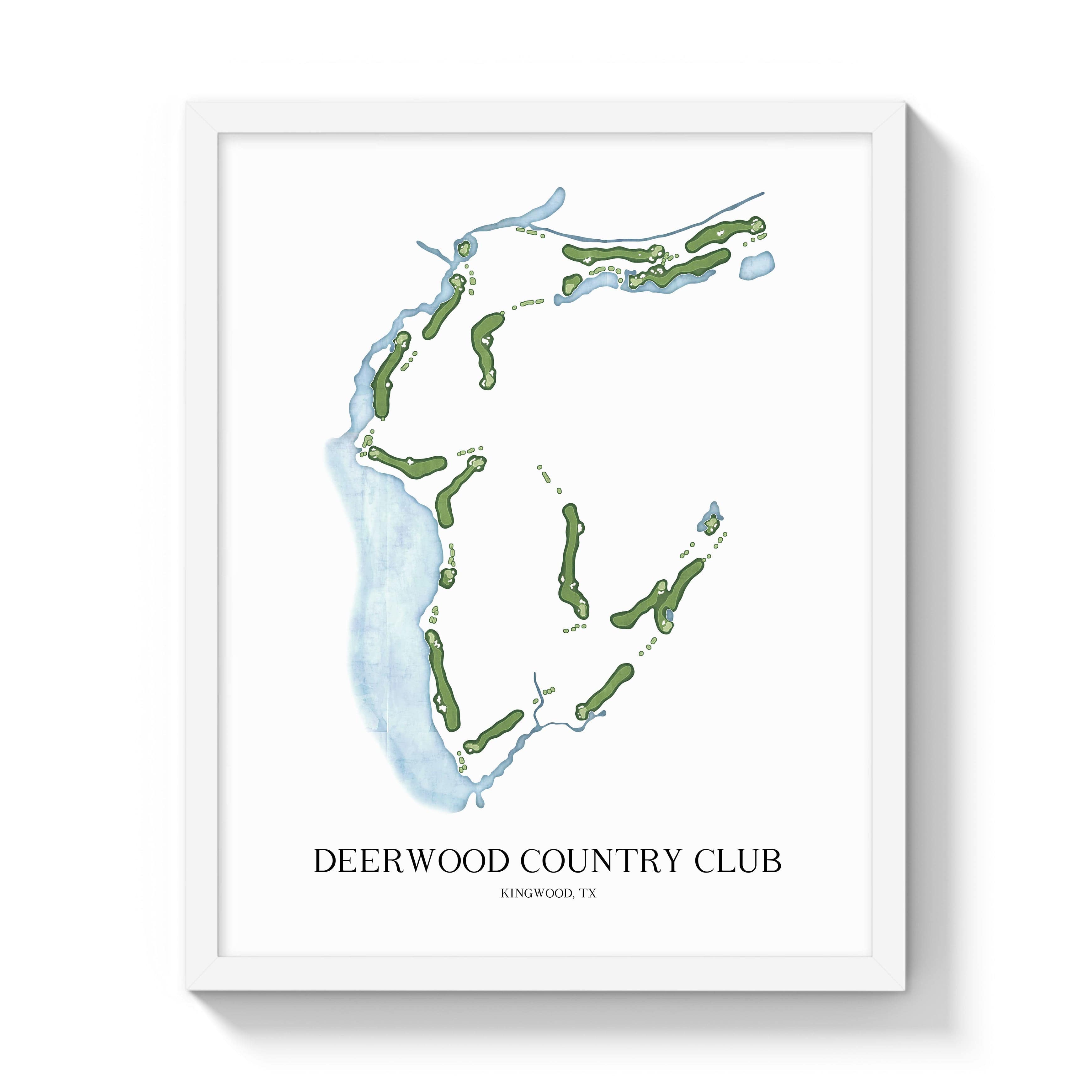 The 19th Hole Golf Shop - Golf Course Prints -  Deerwood Country Club Golf Course Map Golf Map