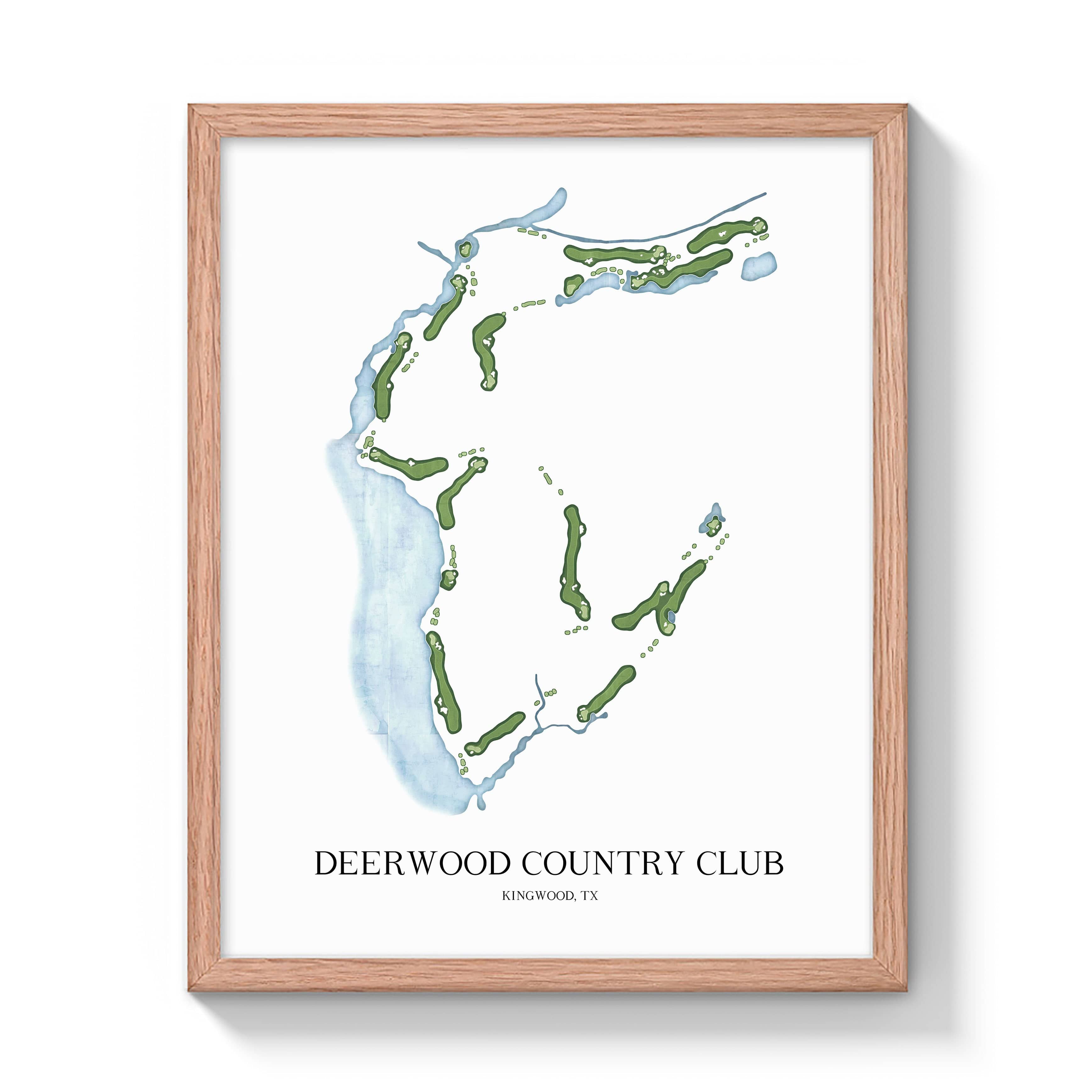 The 19th Hole Golf Shop - Golf Course Prints -  Deerwood Country Club Golf Course Map Golf Map