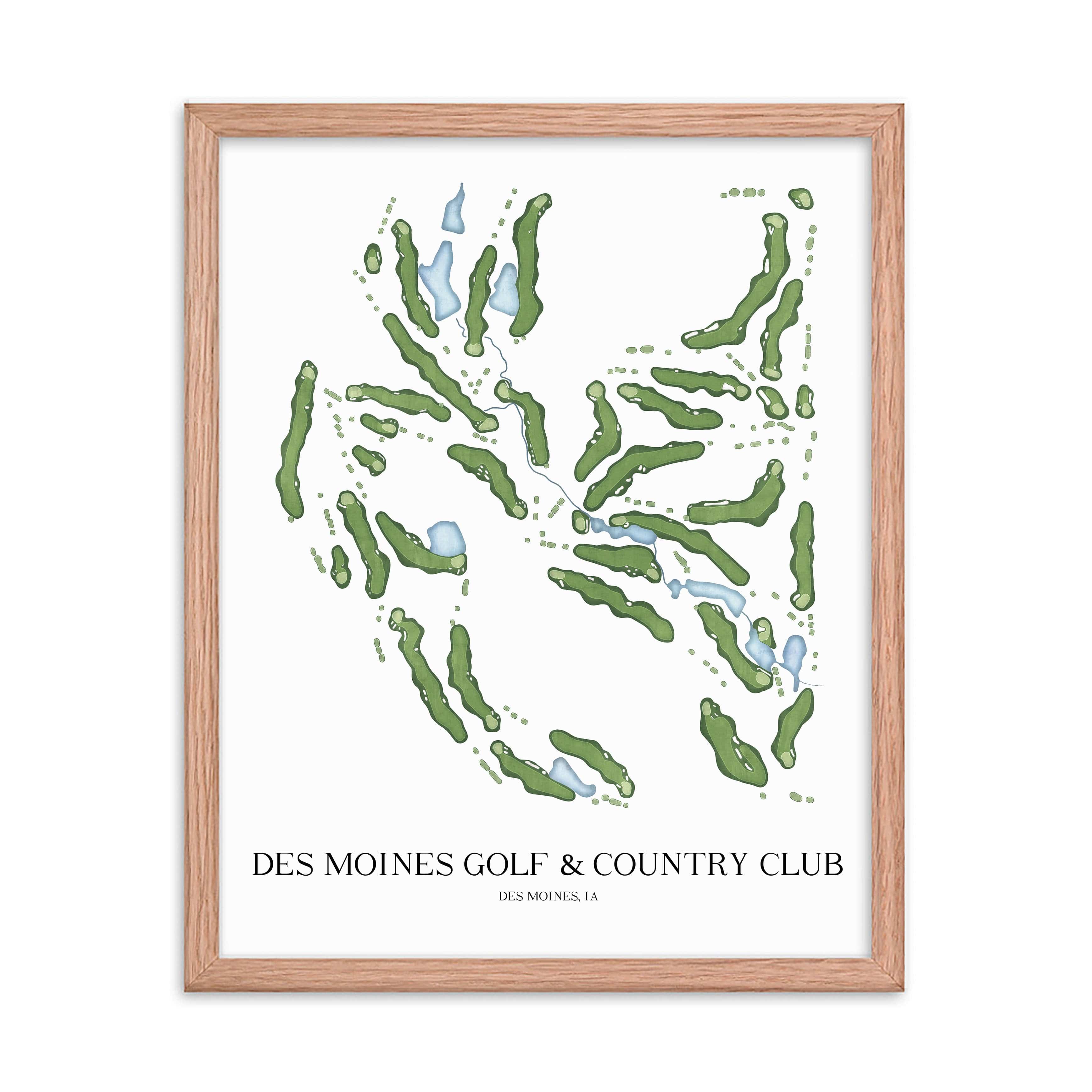 The 19th Hole Golf Shop - Golf Course Prints -  Des Moines Golf and Country Club Golf Course Map