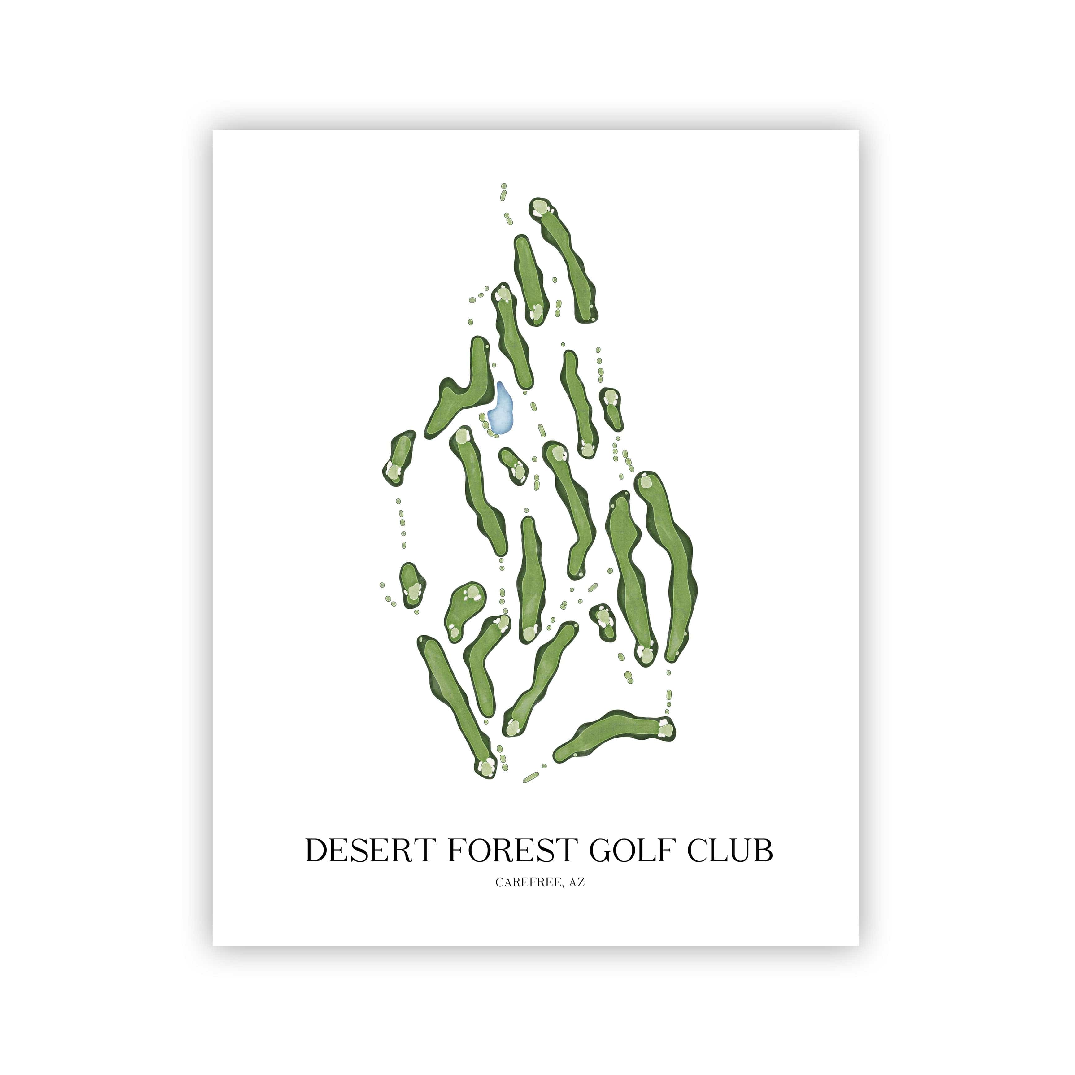 The 19th Hole Golf Shop - Golf Course Prints -  Desert Forest Golf Club Golf Course Map Golf Map