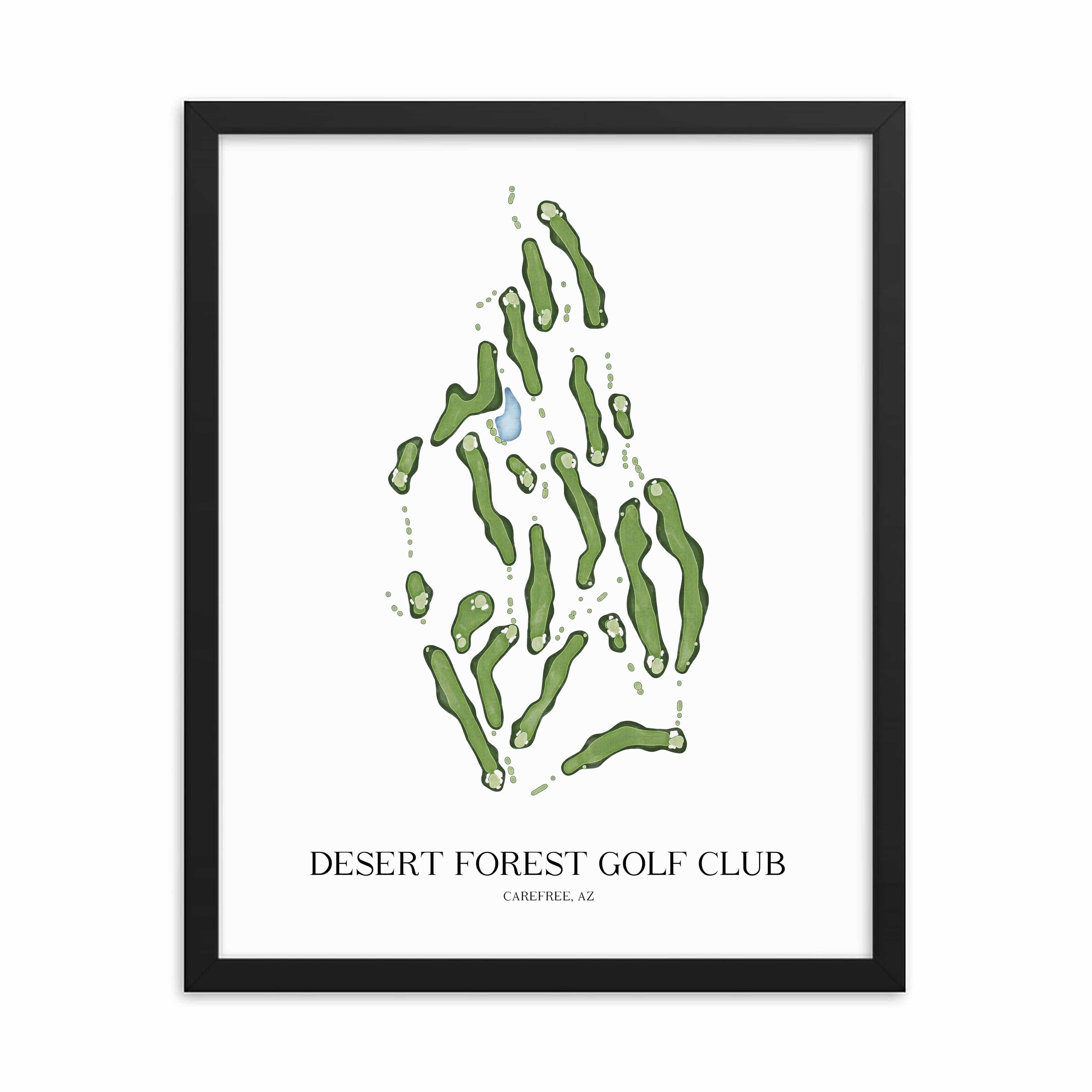 The 19th Hole Golf Shop - Golf Course Prints -  Desert Forest Golf Club Golf Course Map Golf Map