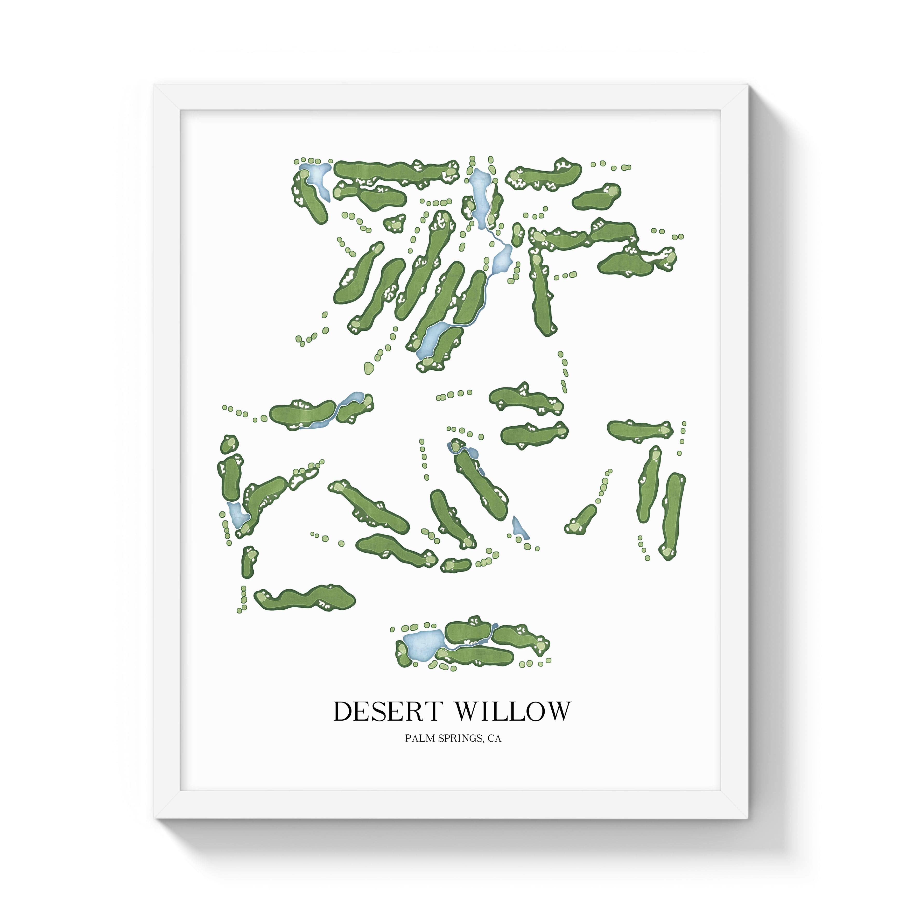 The 19th Hole Golf Shop - Golf Course Prints -  Desert Willow Golf Course Map Golf Map