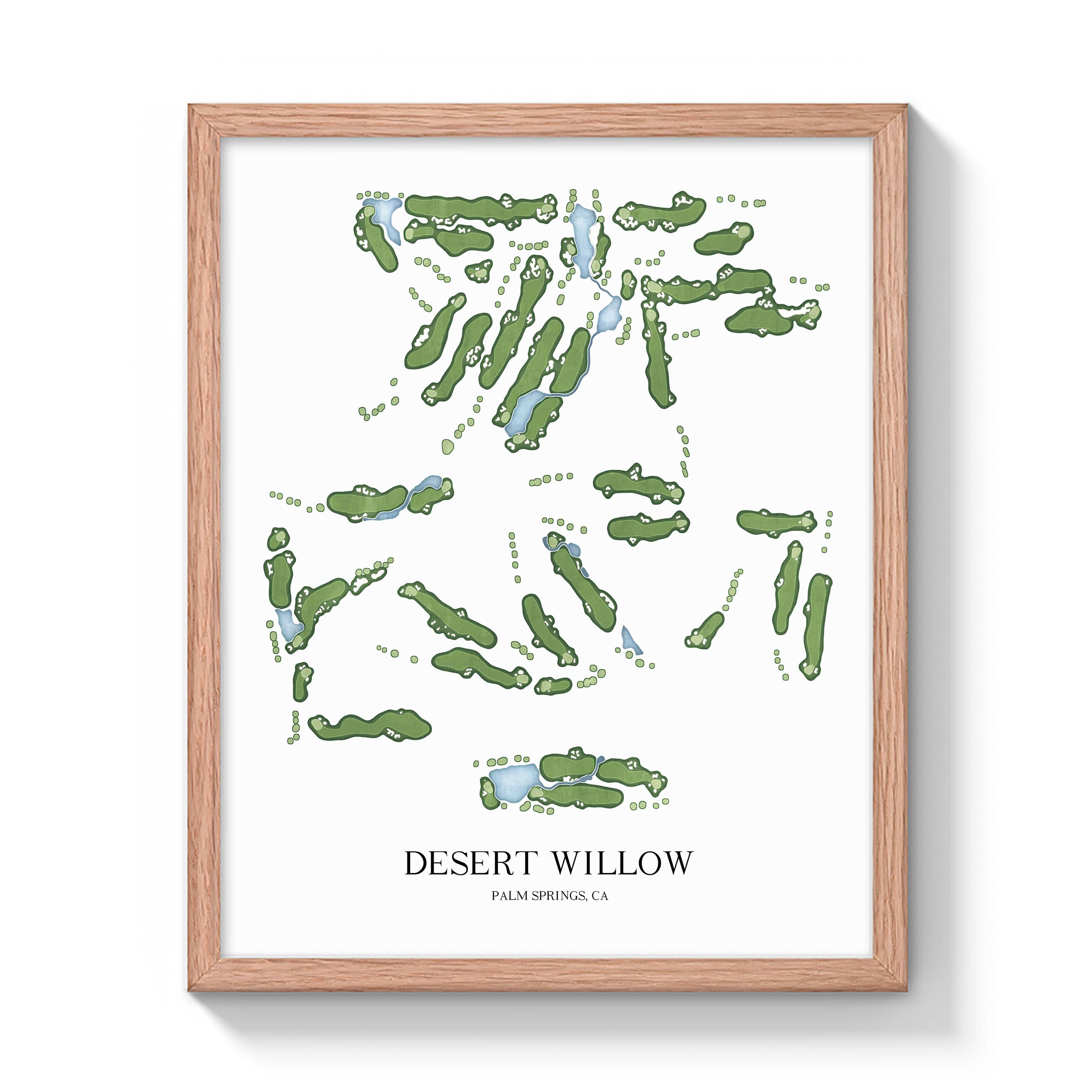 The 19th Hole Golf Shop - Golf Course Prints -  Desert Willow Golf Course Map Golf Map