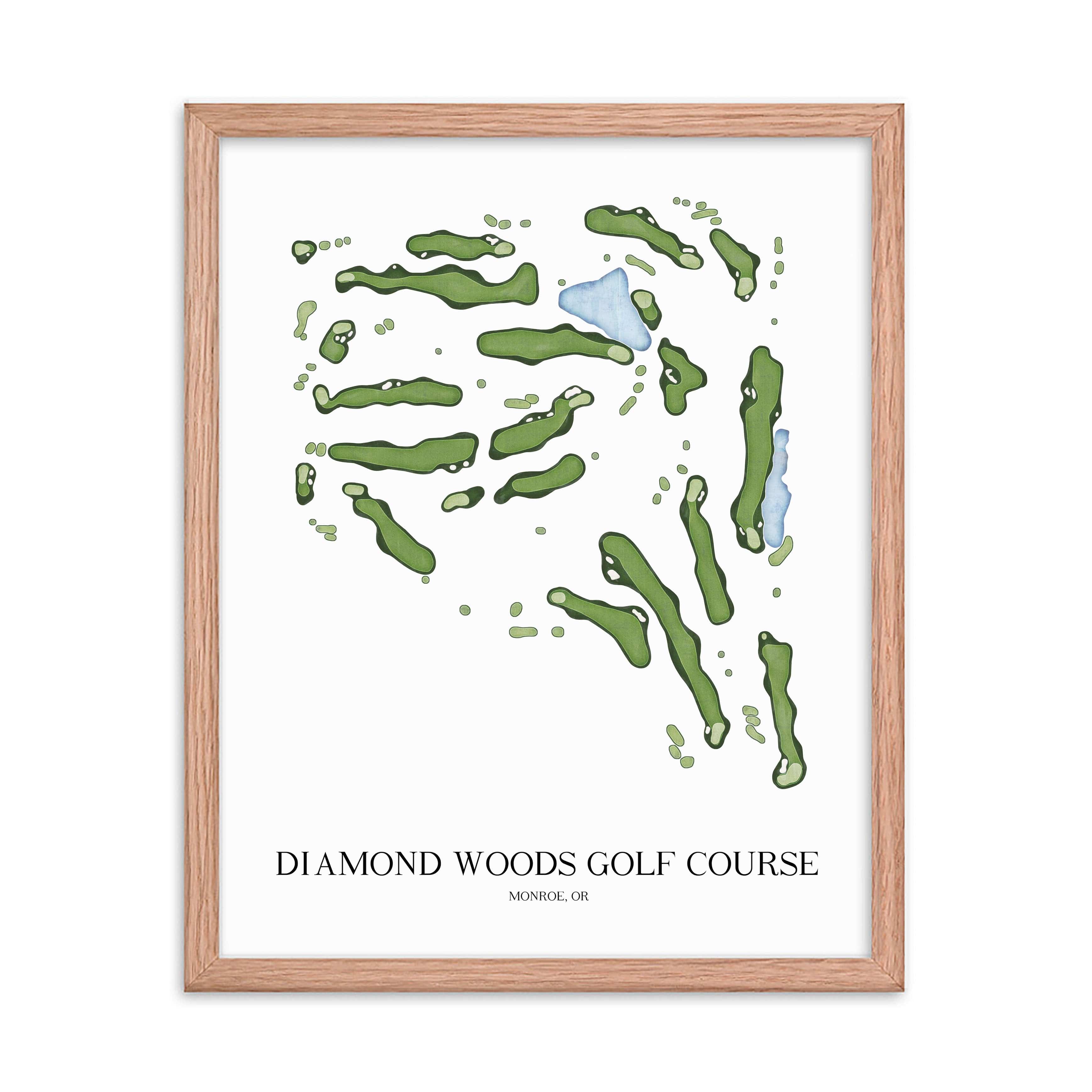 The 19th Hole Golf Shop - Golf Course Prints -  Diamond Woods Golf Course Golf Course Map Golf Map