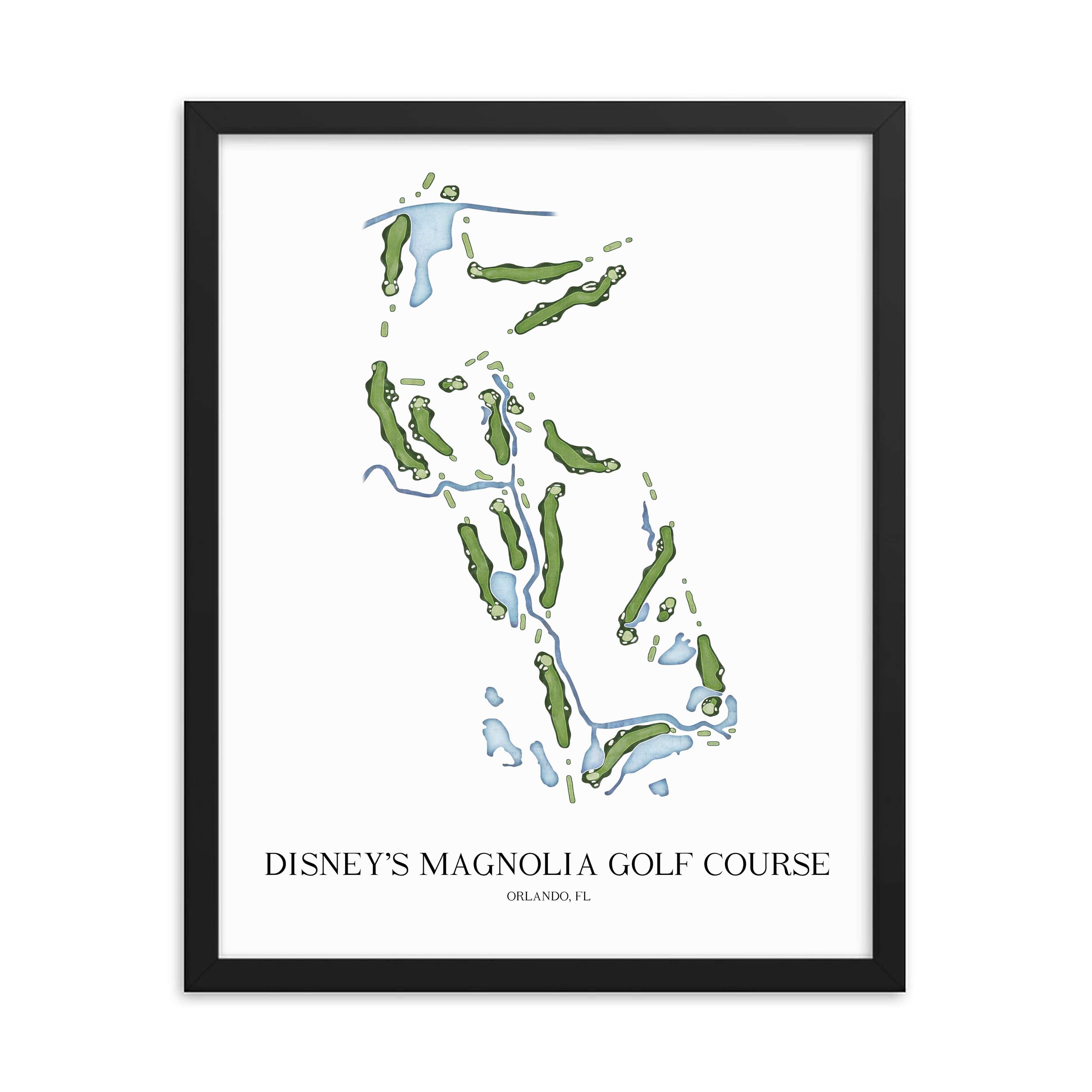 The 19th Hole Golf Shop - Golf Course Prints -  Disney's Magnolia Golf Course Golf Course Map Golf Map