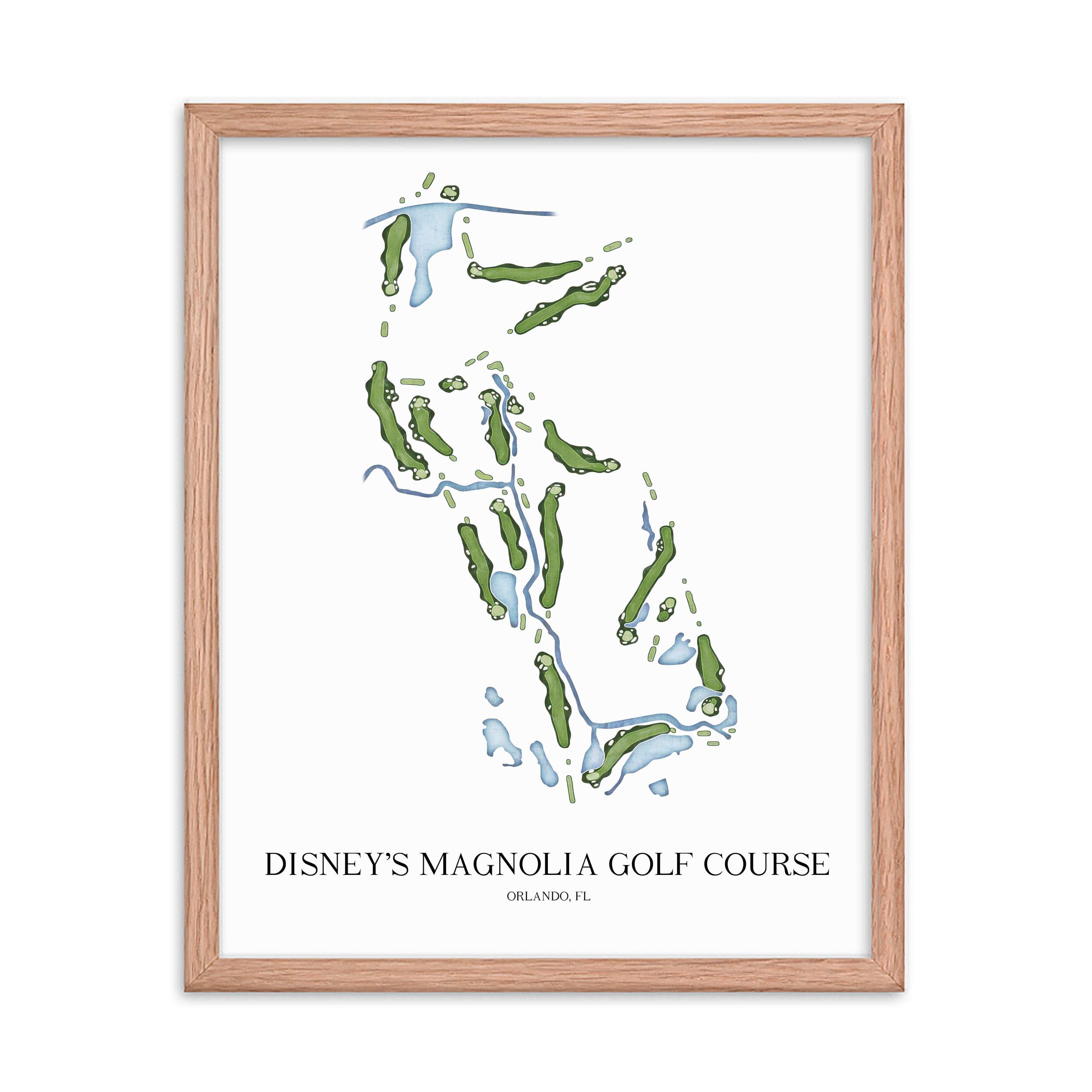 The 19th Hole Golf Shop - Golf Course Prints -  Disney's Magnolia Golf Course Golf Course Map Golf Map