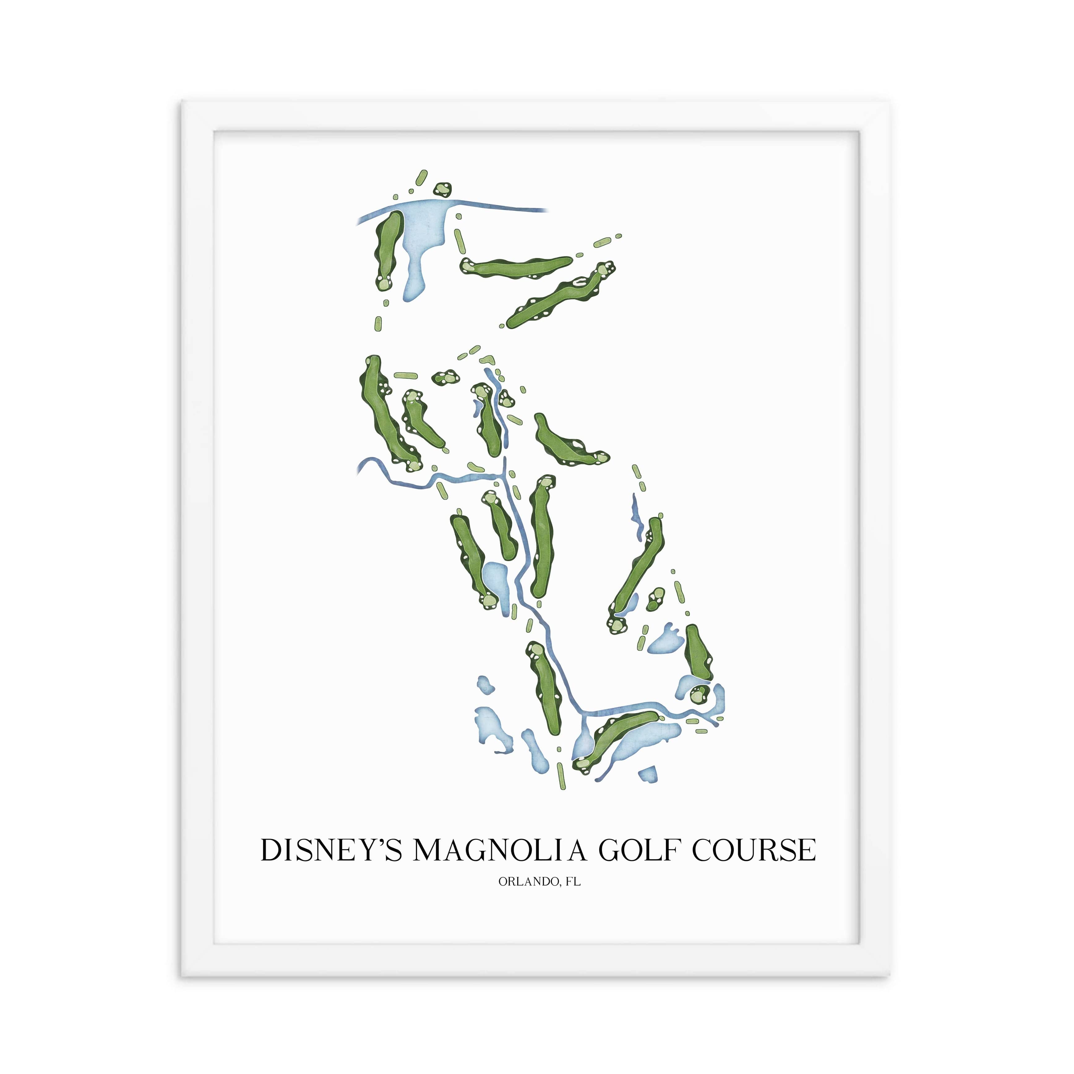 The 19th Hole Golf Shop - Golf Course Prints -  Disney's Magnolia Golf Course Golf Course Map Golf Map