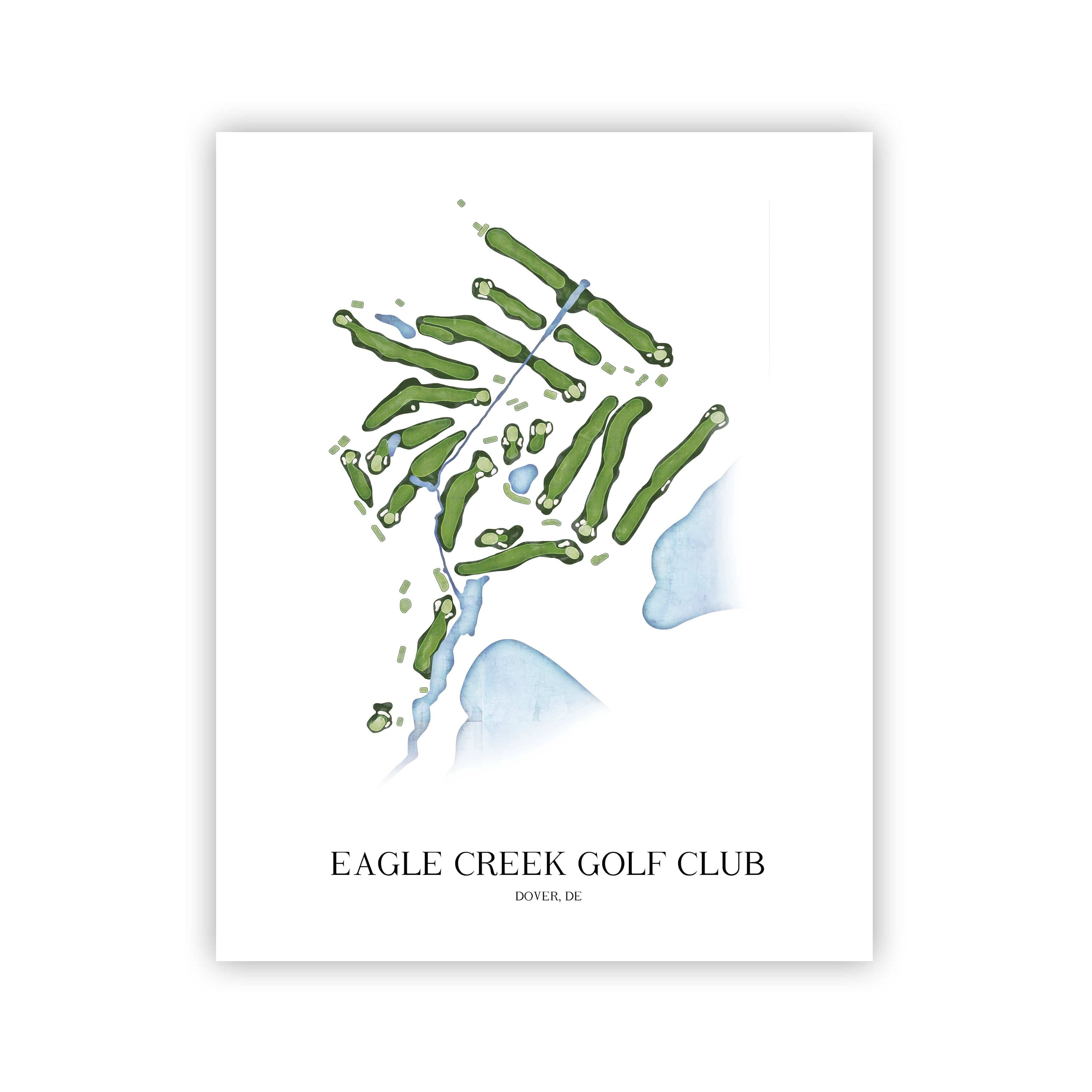 The 19th Hole Golf Shop - Golf Course Prints -  Eagle Creek Golf Club Golf Course Map Golf Map