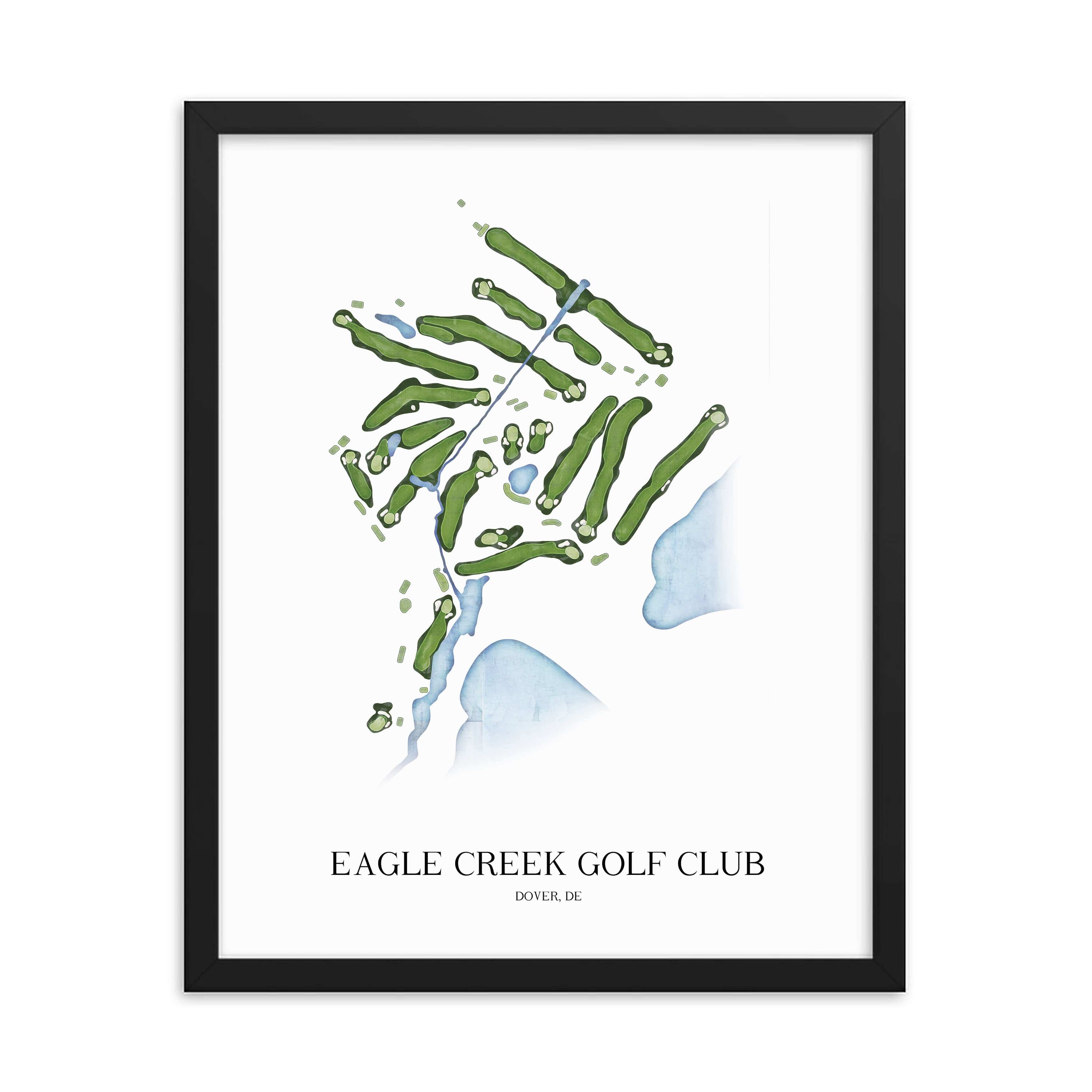 The 19th Hole Golf Shop - Golf Course Prints -  Eagle Creek Golf Club Golf Course Map Golf Map