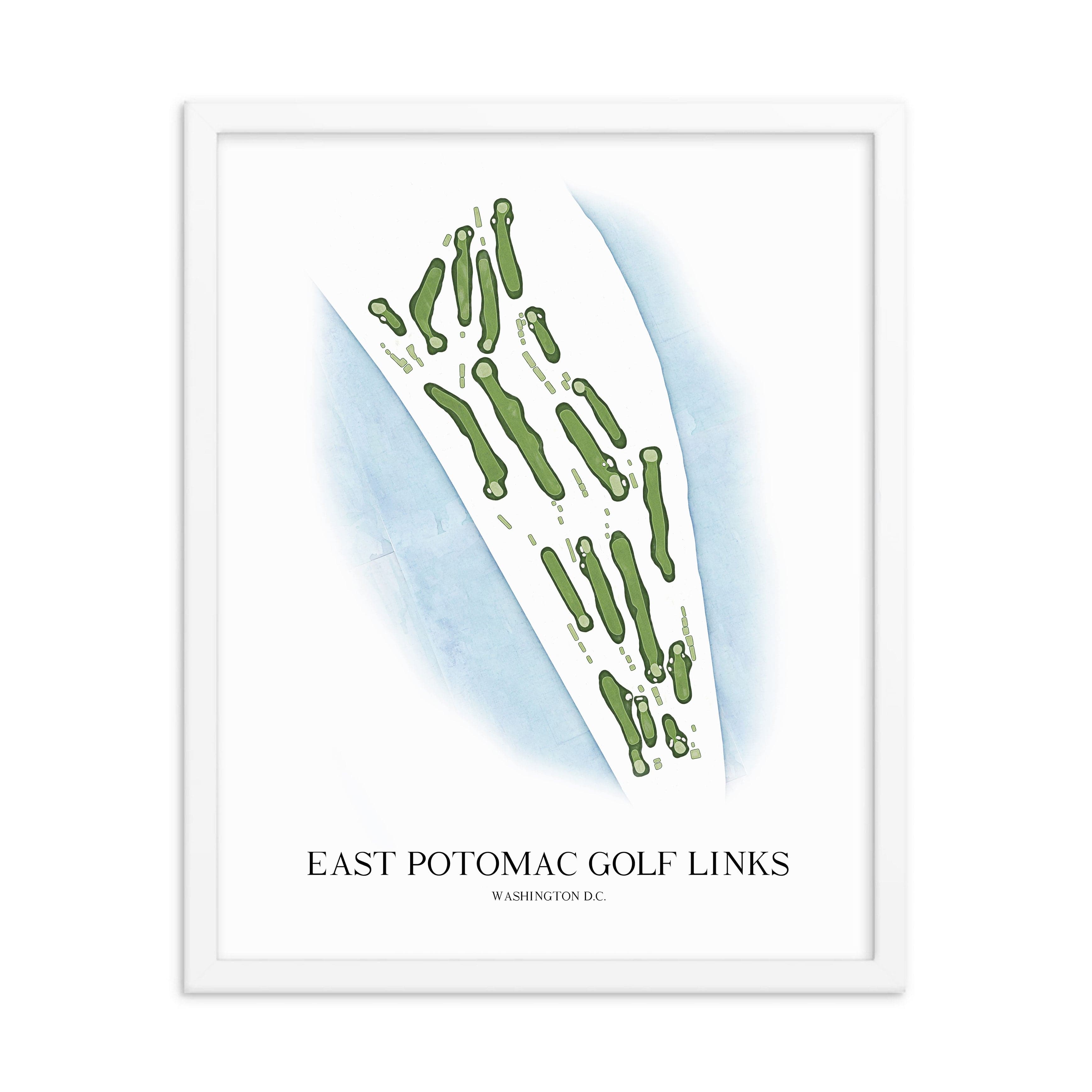 The 19th Hole Golf Shop - Golf Course Prints -  East Potomac Golf Links Golf Course Map Golf Map