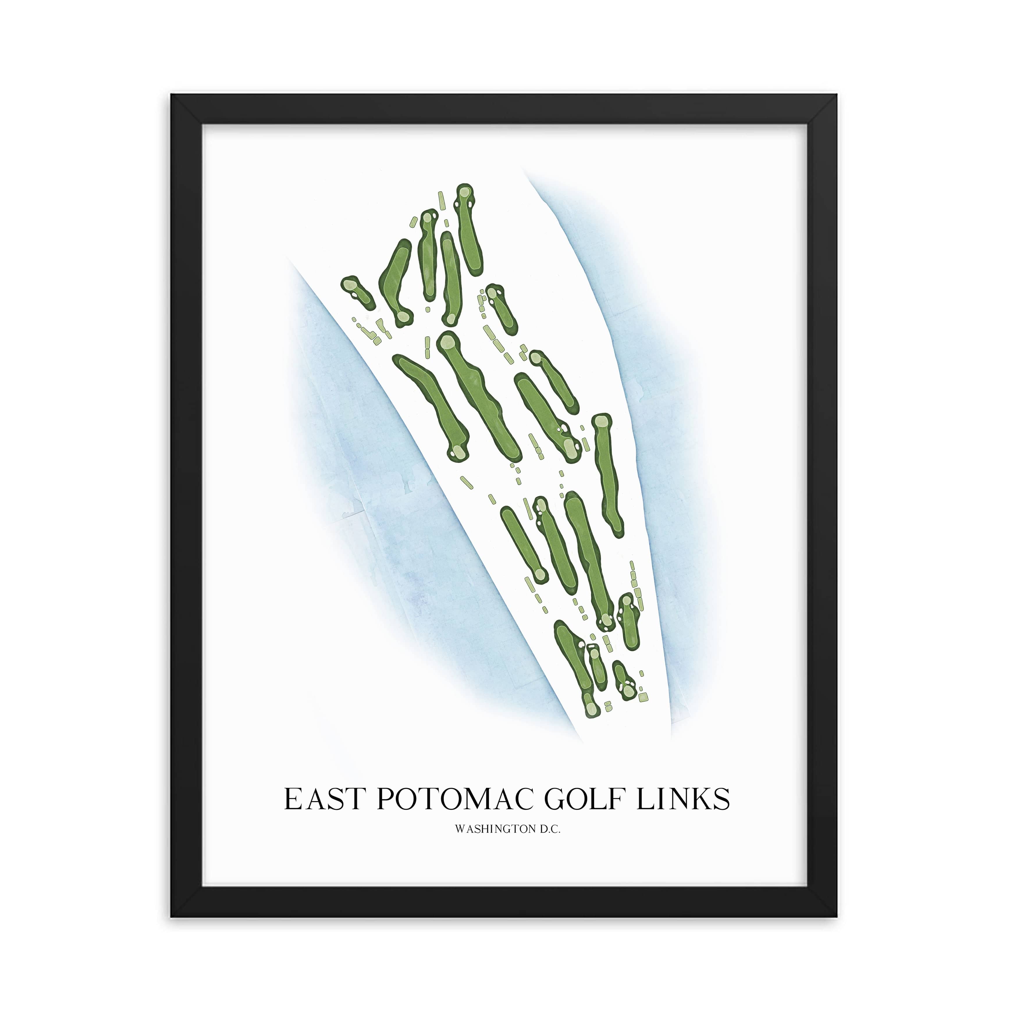 The 19th Hole Golf Shop - Golf Course Prints -  East Potomac Golf Links Golf Course Map Golf Map