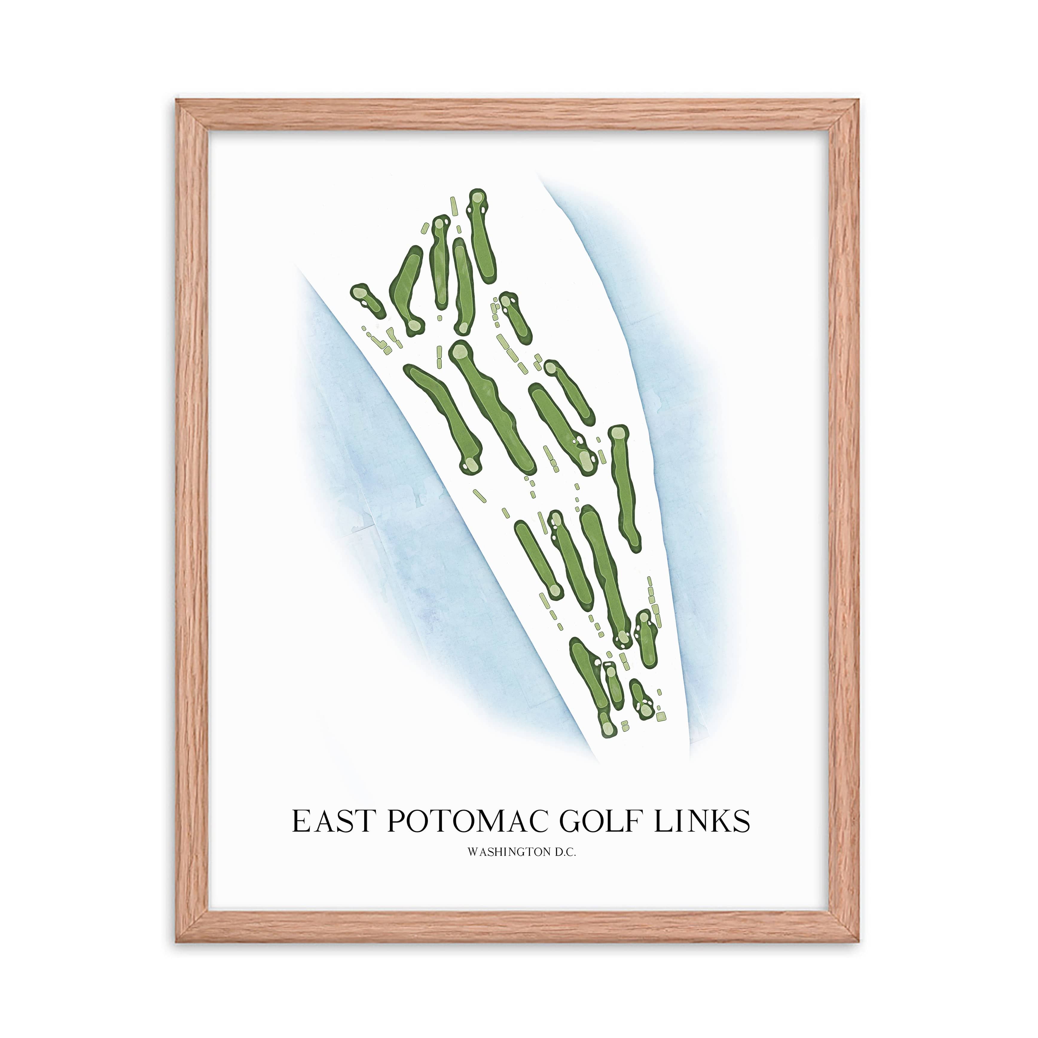 The 19th Hole Golf Shop - Golf Course Prints -  East Potomac Golf Links Golf Course Map Golf Map