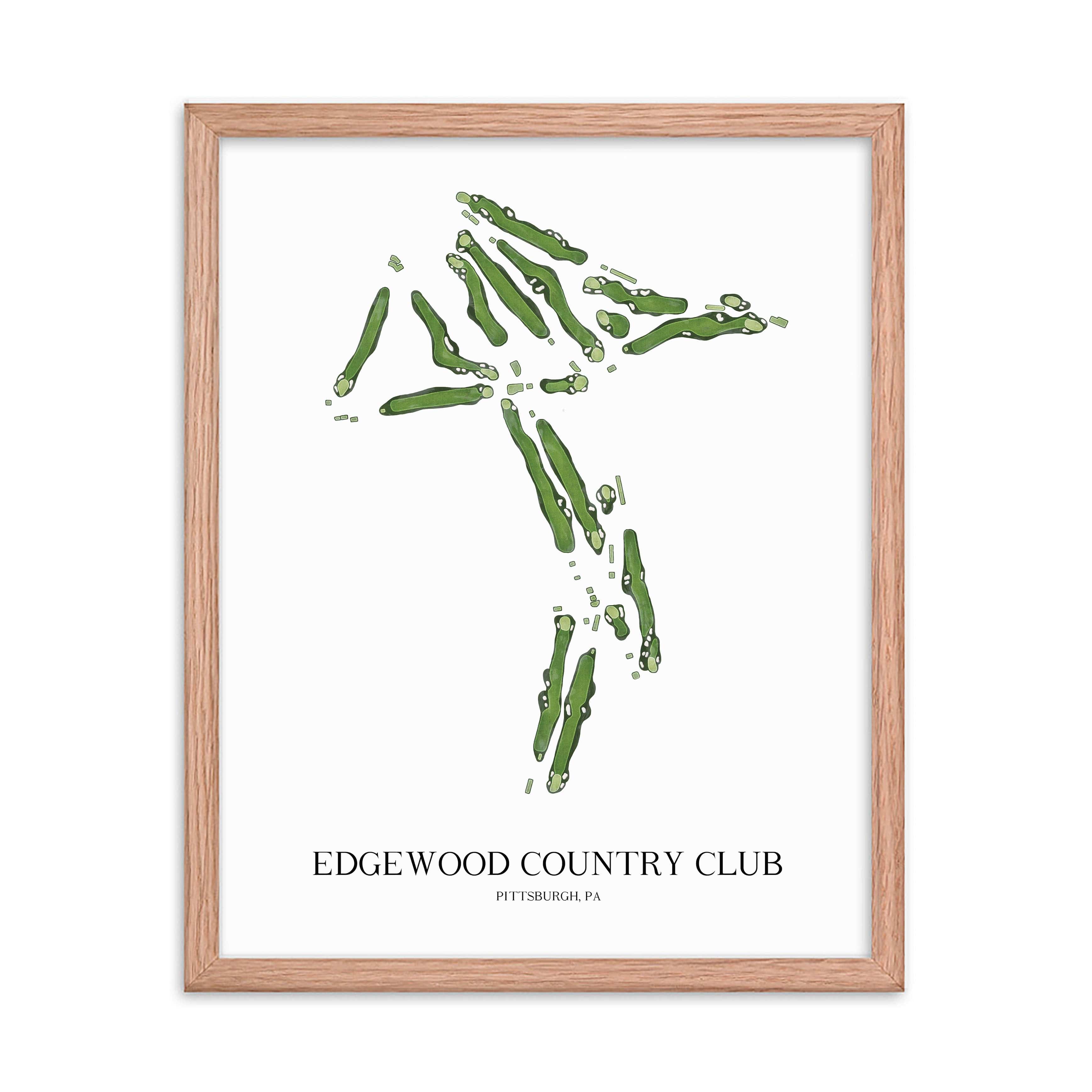 The 19th Hole Golf Shop - Golf Course Prints -  Edgewood Country Club Golf Course Map Golf Map