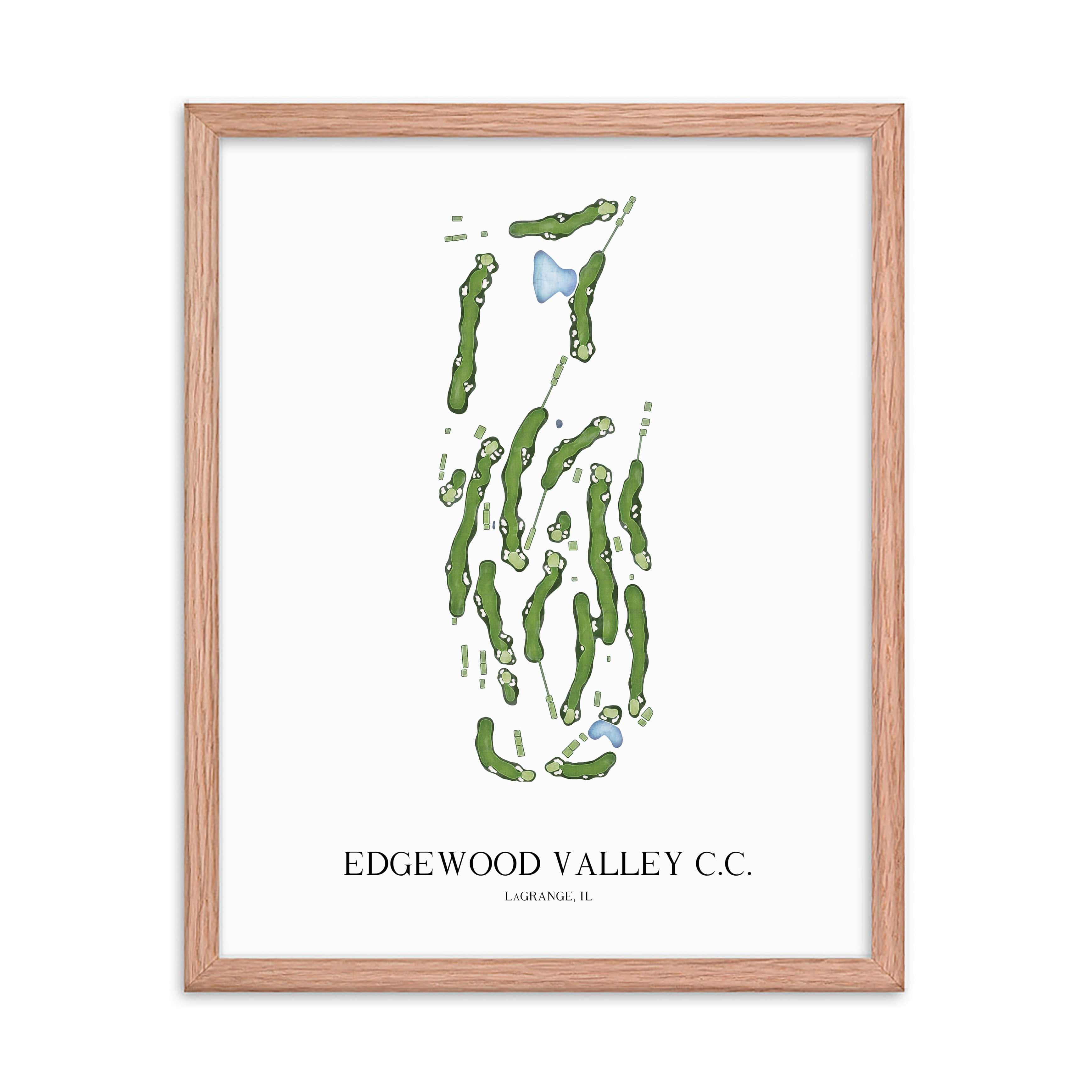 The 19th Hole Golf Shop - Golf Course Prints -  Edgewood Valley Country Club Golf Course Map Golf Map