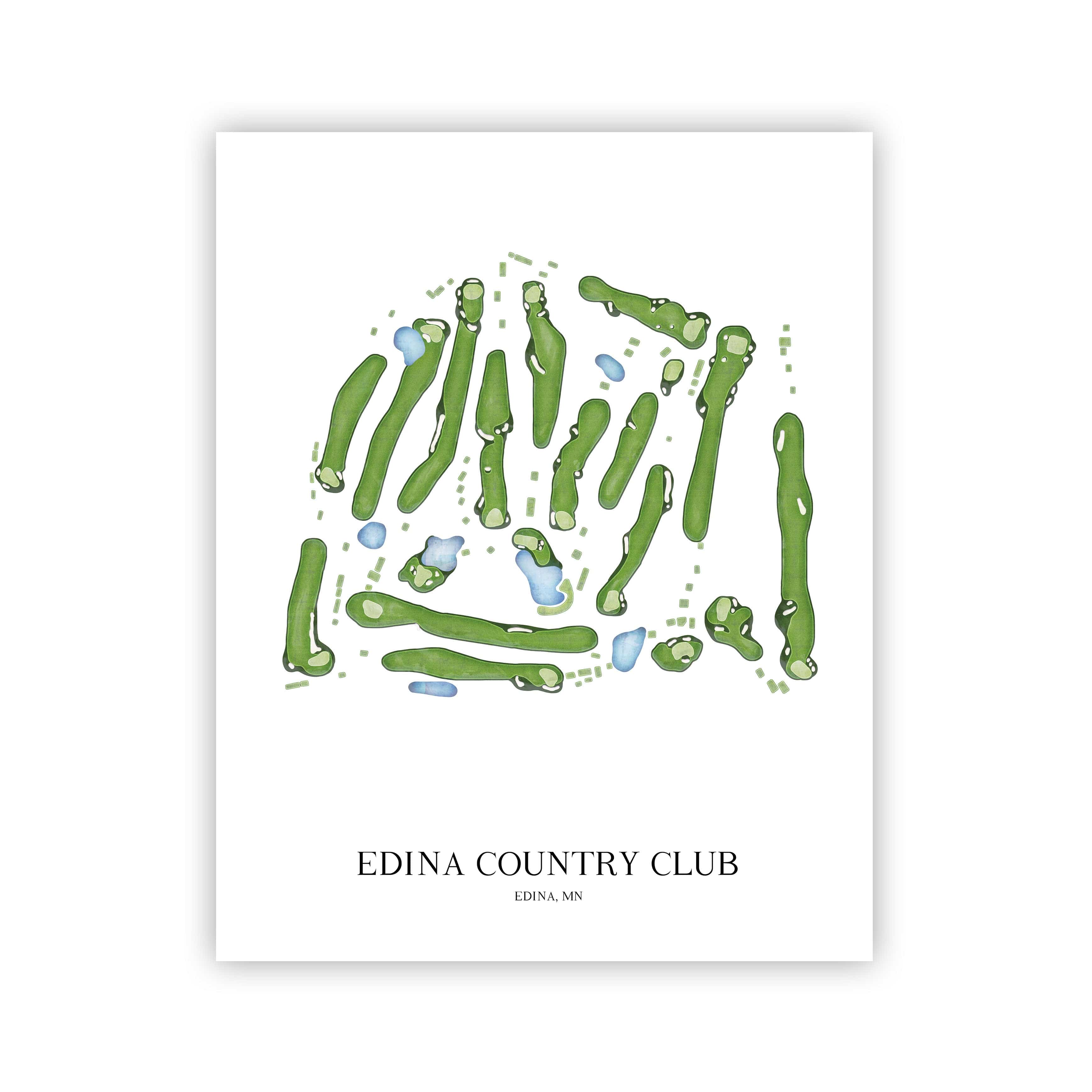 The 19th Hole Golf Shop - Golf Course Prints -  Edina Country Club Golf Course Map