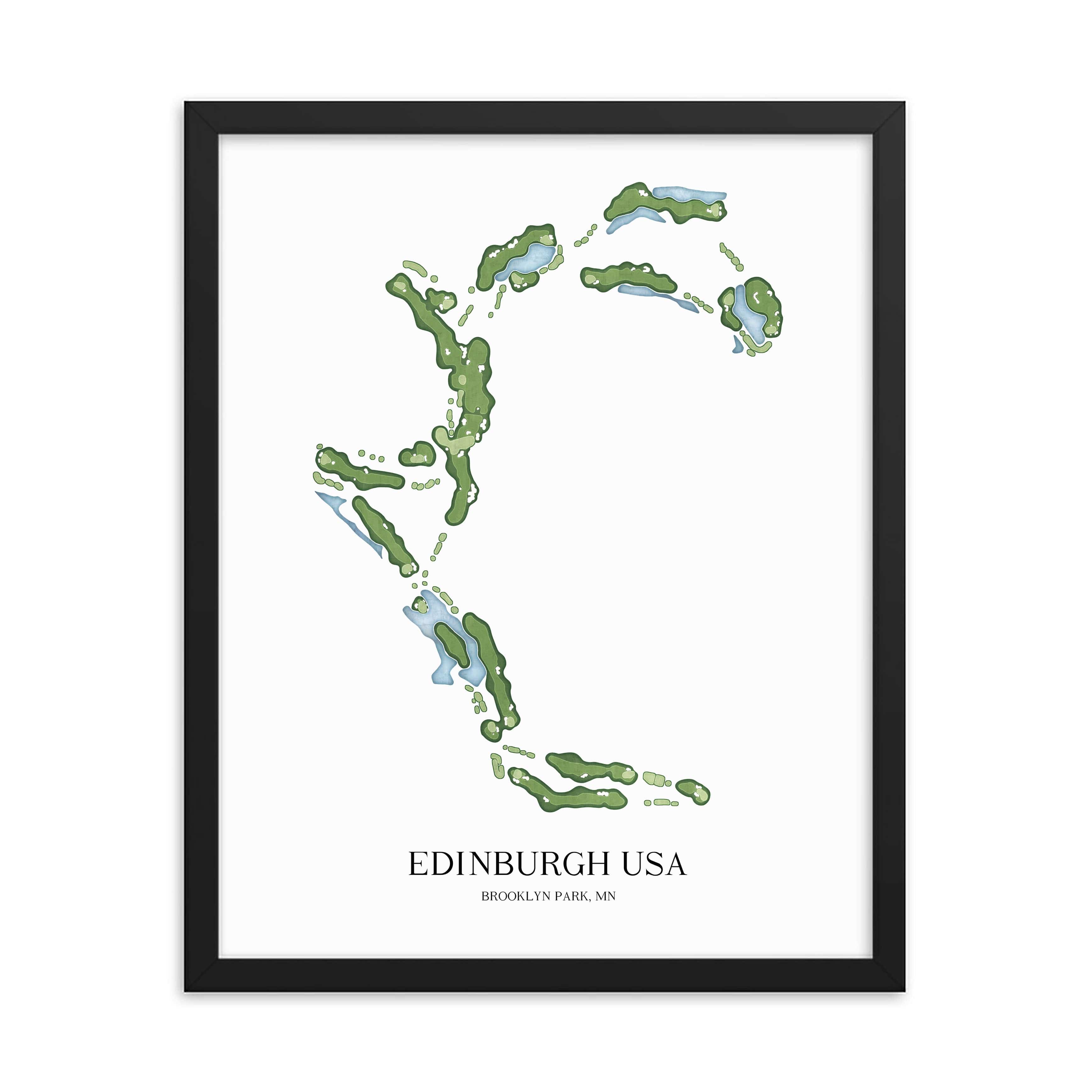 The 19th Hole Golf Shop - Golf Course Prints -  Edinburgh USA Golf Course Map Golf Map