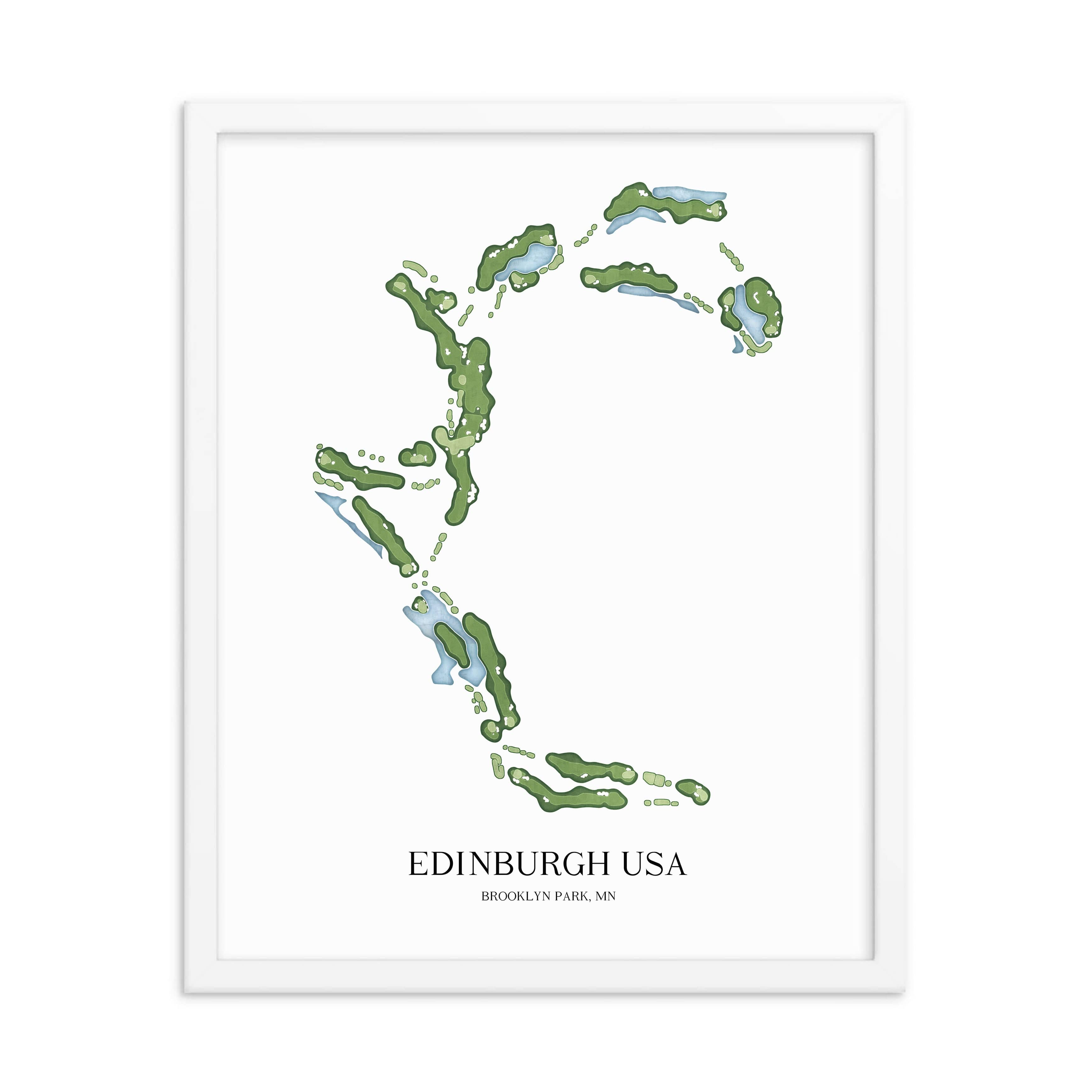 The 19th Hole Golf Shop - Golf Course Prints -  Edinburgh USA Golf Course Map Golf Map