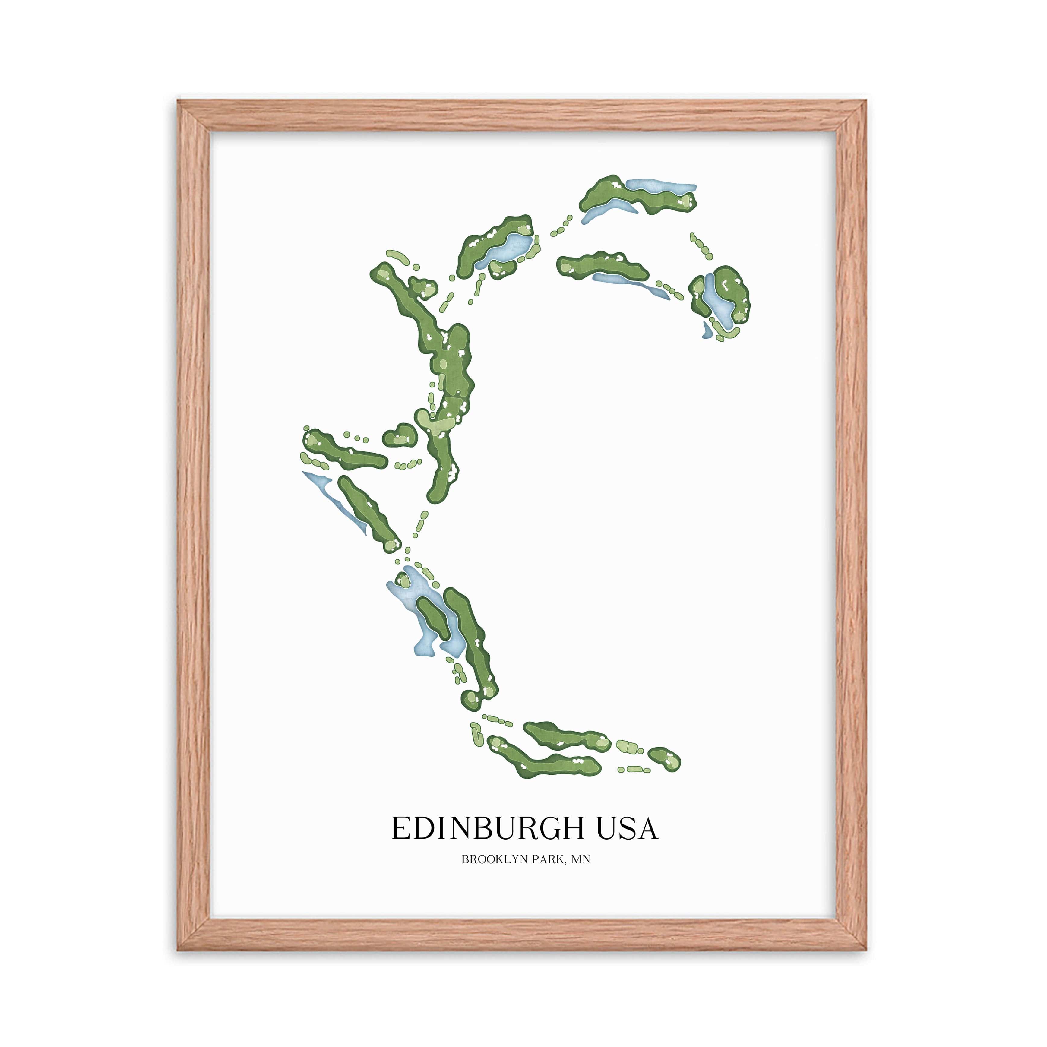 The 19th Hole Golf Shop - Golf Course Prints -  Edinburgh USA Golf Course Map Golf Map