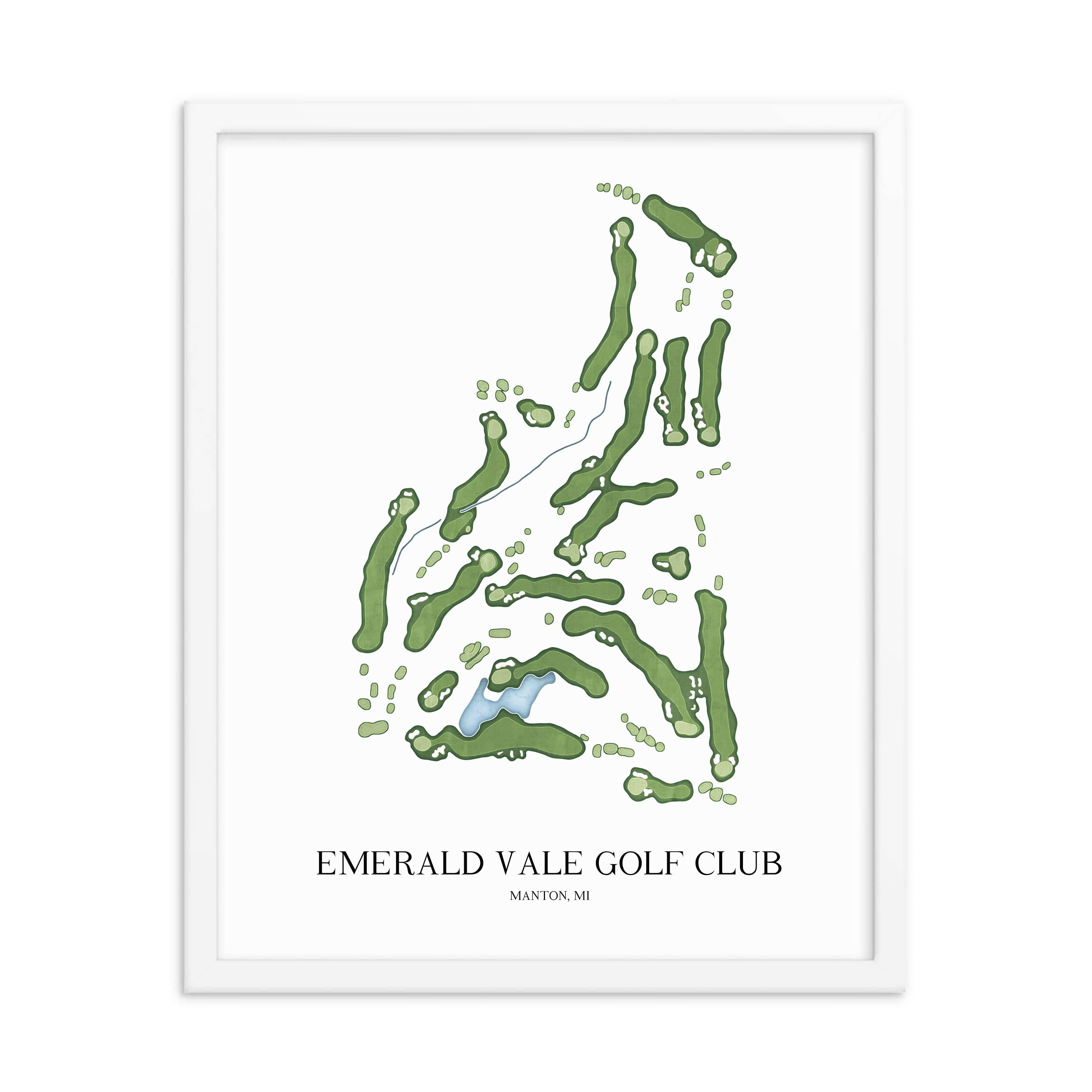 The 19th Hole Golf Shop - Golf Course Prints -  Emerald Vale Golf Club Golf Course Map Golf Map