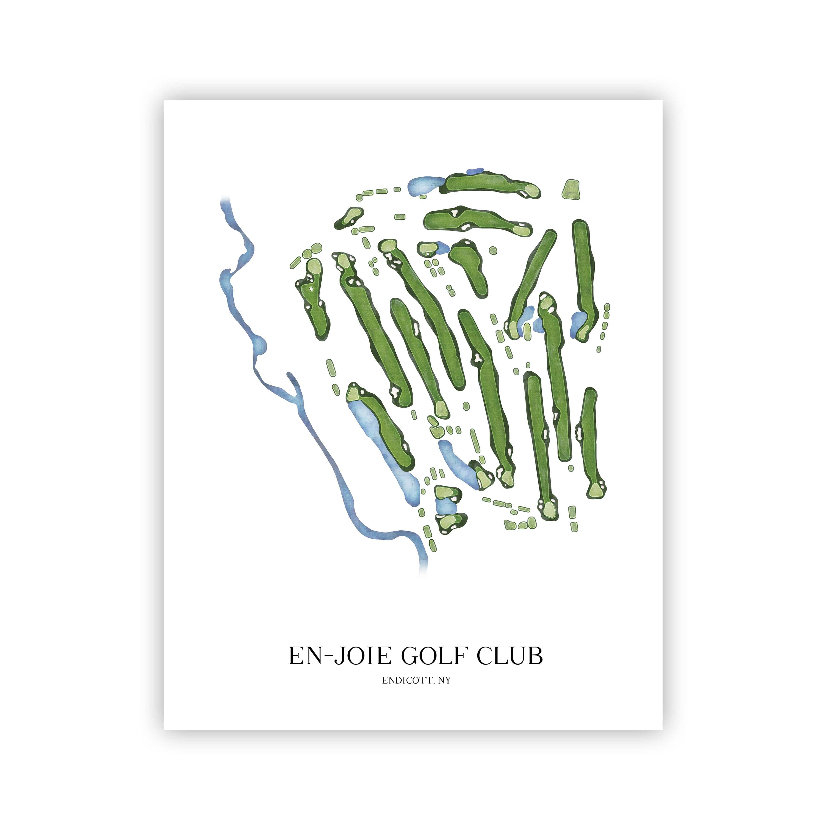 The 19th Hole Golf Shop - Golf Course Prints -  En-Joie Golf Club Golf Course Map Golf Map