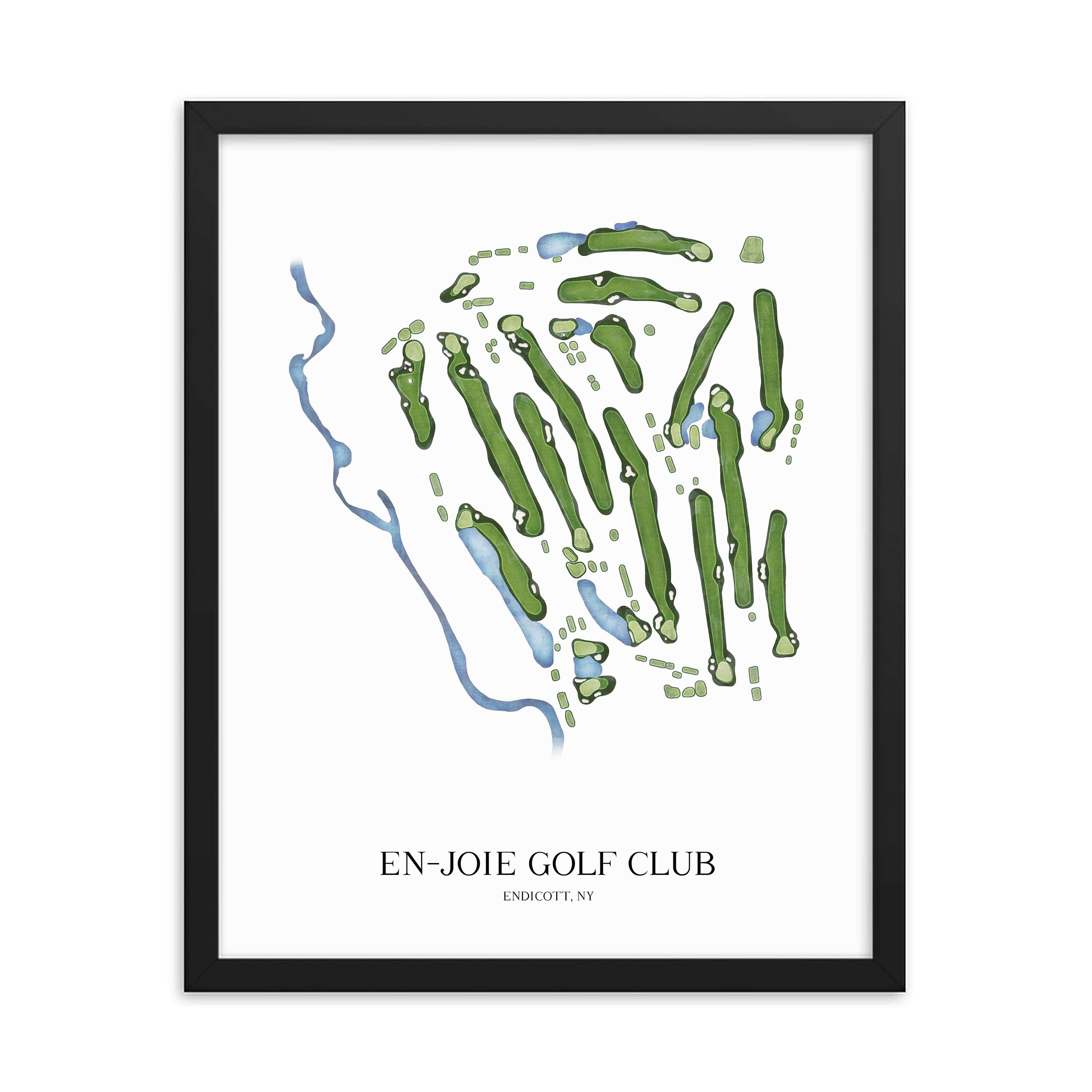 The 19th Hole Golf Shop - Golf Course Prints -  En-Joie Golf Club Golf Course Map Golf Map