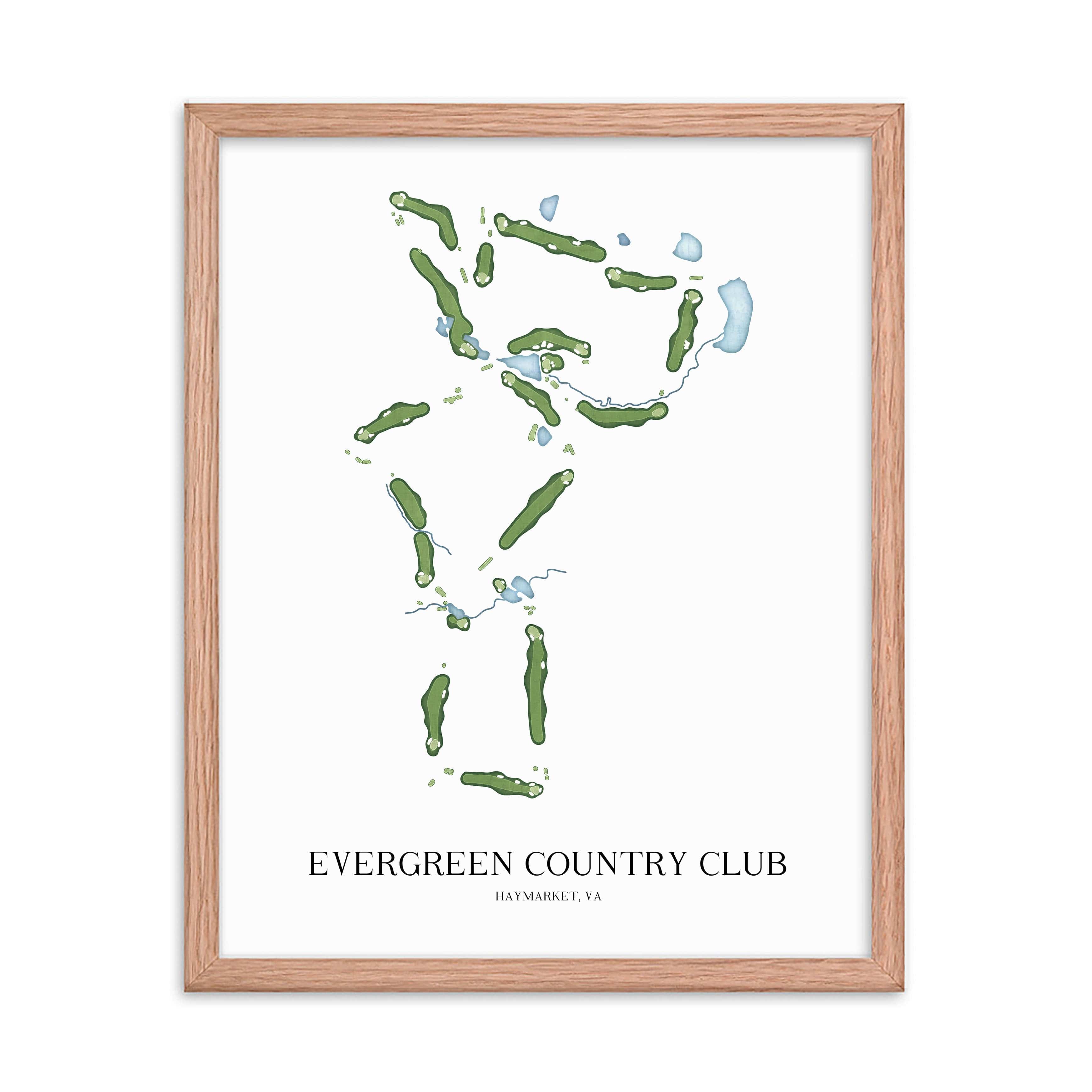 The 19th Hole Golf Shop - Golf Course Prints -  Evergreen Country Club Golf Course Map Golf Map