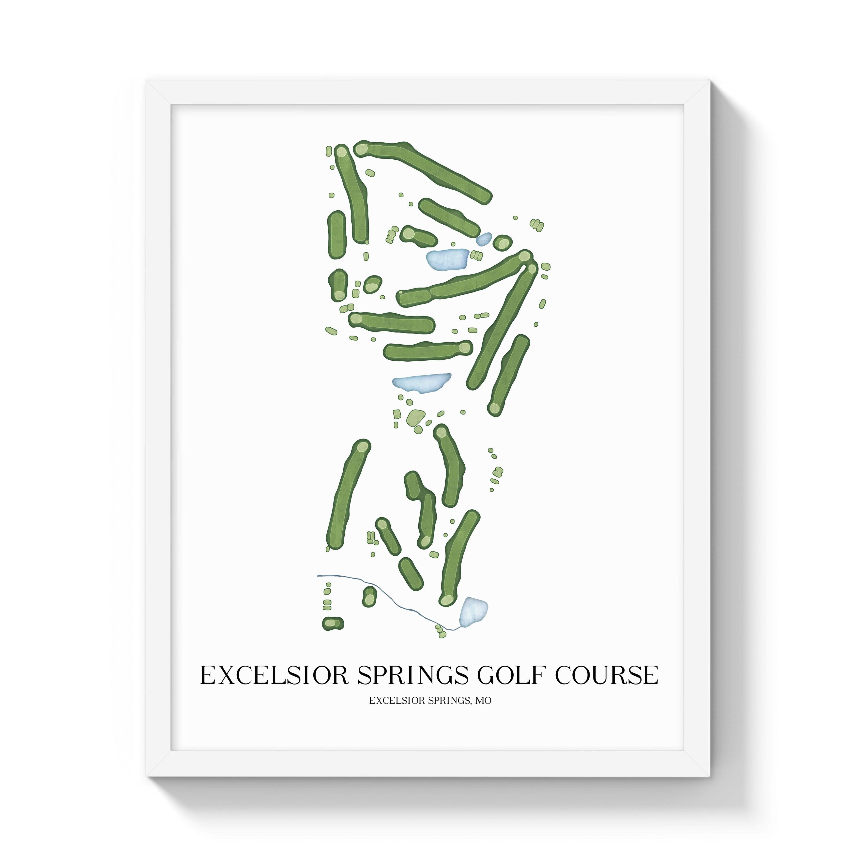 The 19th Hole Golf Shop - Golf Course Prints -  Excelsior Springs Golf Course Golf Course Map Golf Map