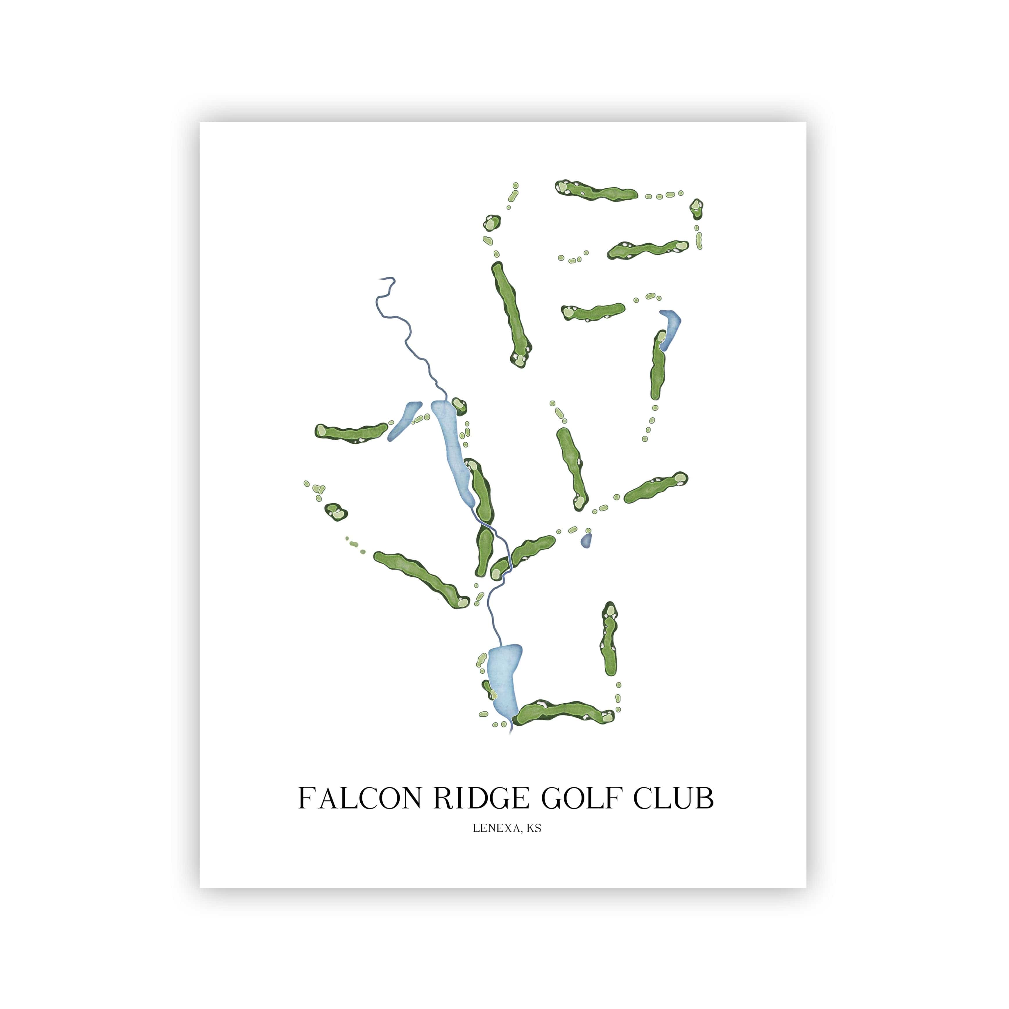 The 19th Hole Golf Shop - Golf Course Prints -  Falcon Ridge Golf Club Golf Course Map Golf Map