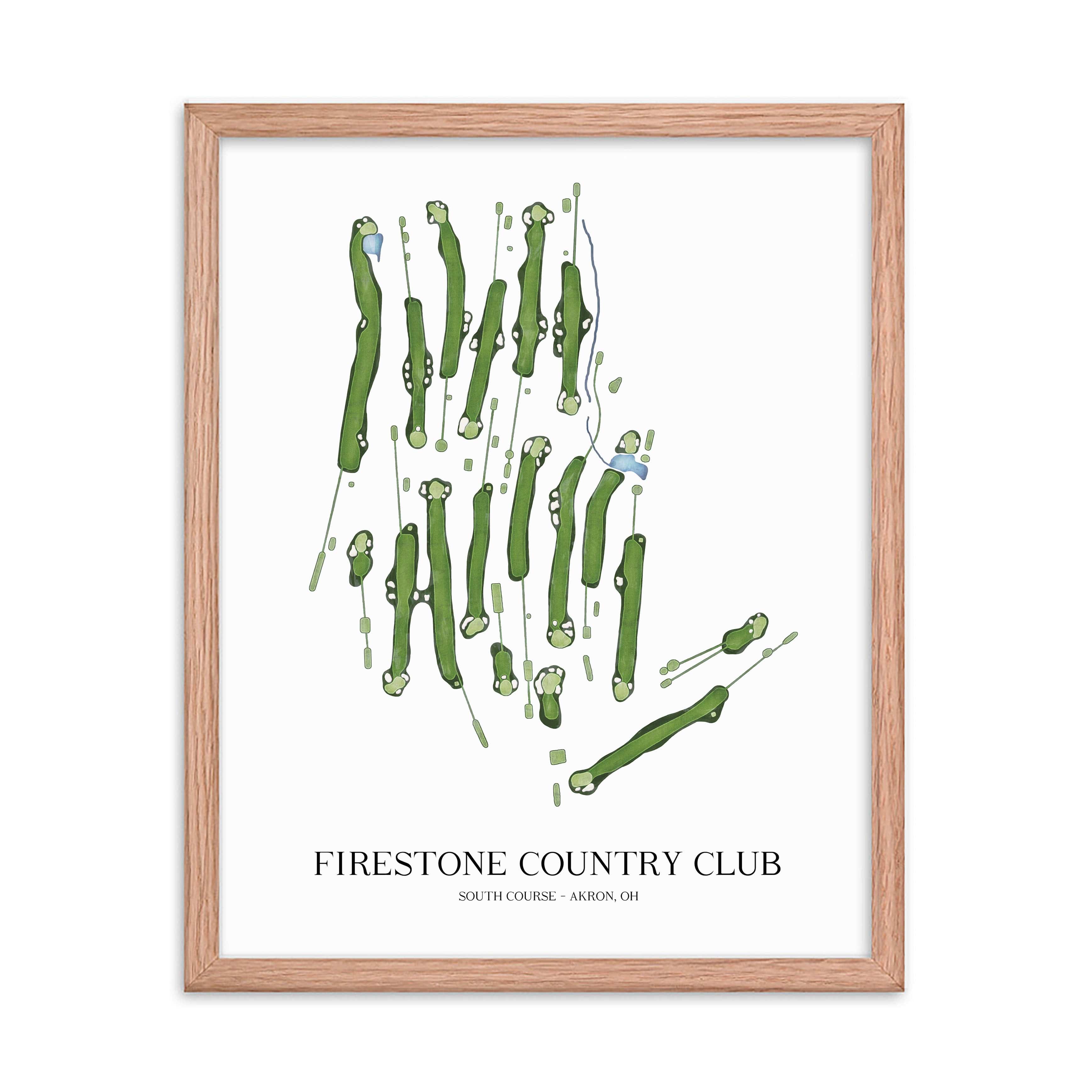 The 19th Hole Golf Shop - Golf Course Prints -  Firestone Country Club - South Course Golf Course Map Golf Map