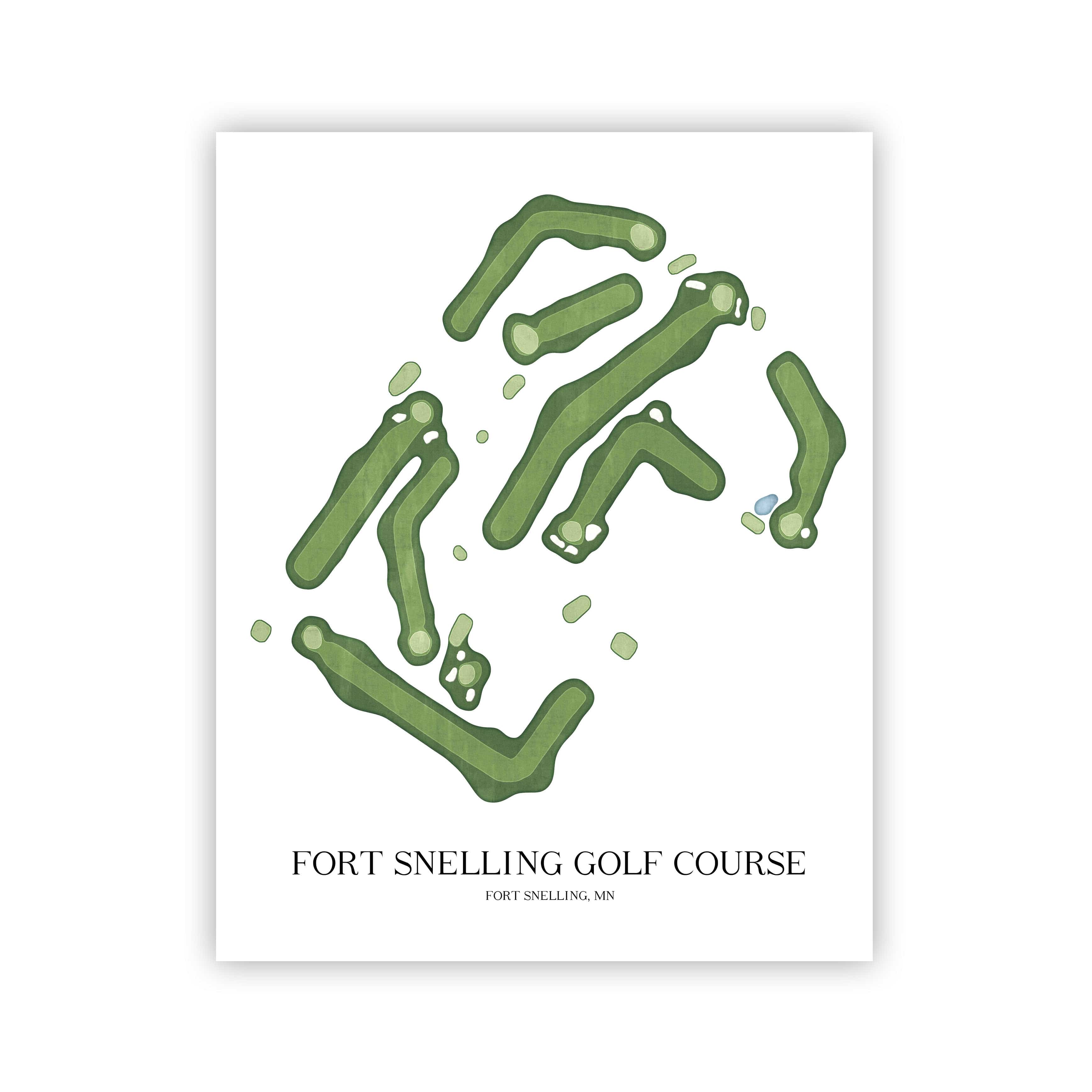 The 19th Hole Golf Shop - Golf Course Prints -  Fort Snelling Golf Course Golf Course Map Golf Map