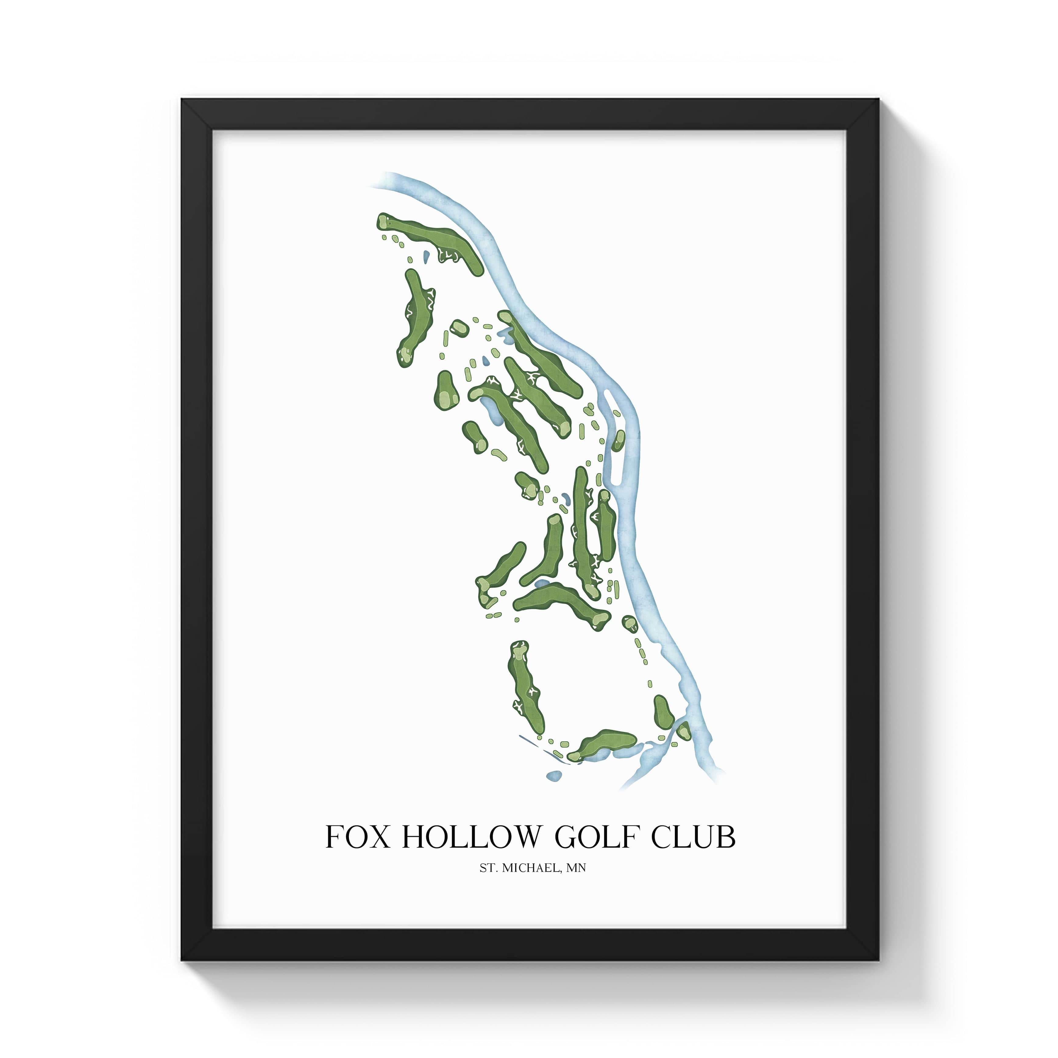 The 19th Hole Golf Shop - Golf Course Prints -  Fox Hollow Golf Club Golf Course Map Golf Map