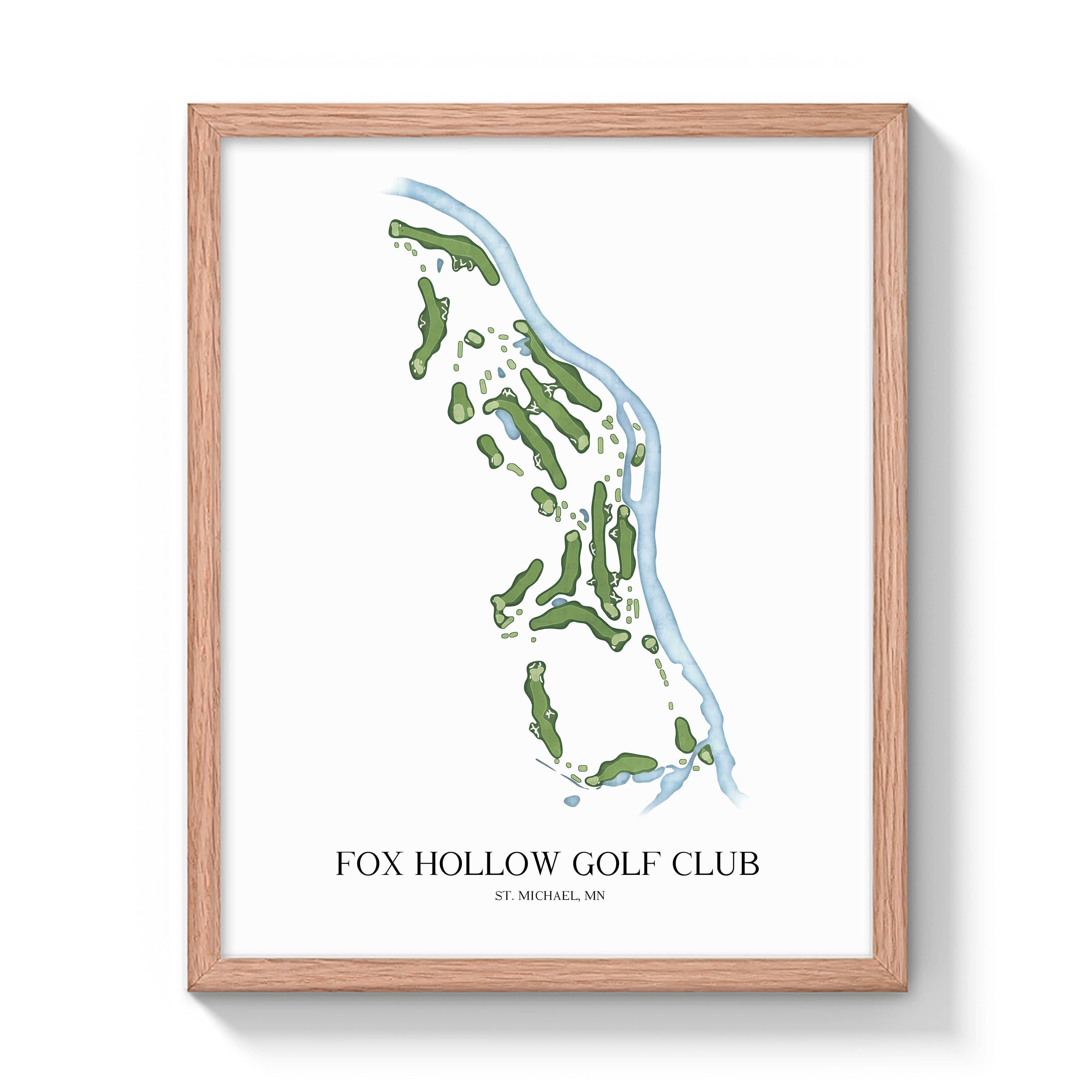 The 19th Hole Golf Shop - Golf Course Prints -  Fox Hollow Golf Club Golf Course Map Golf Map