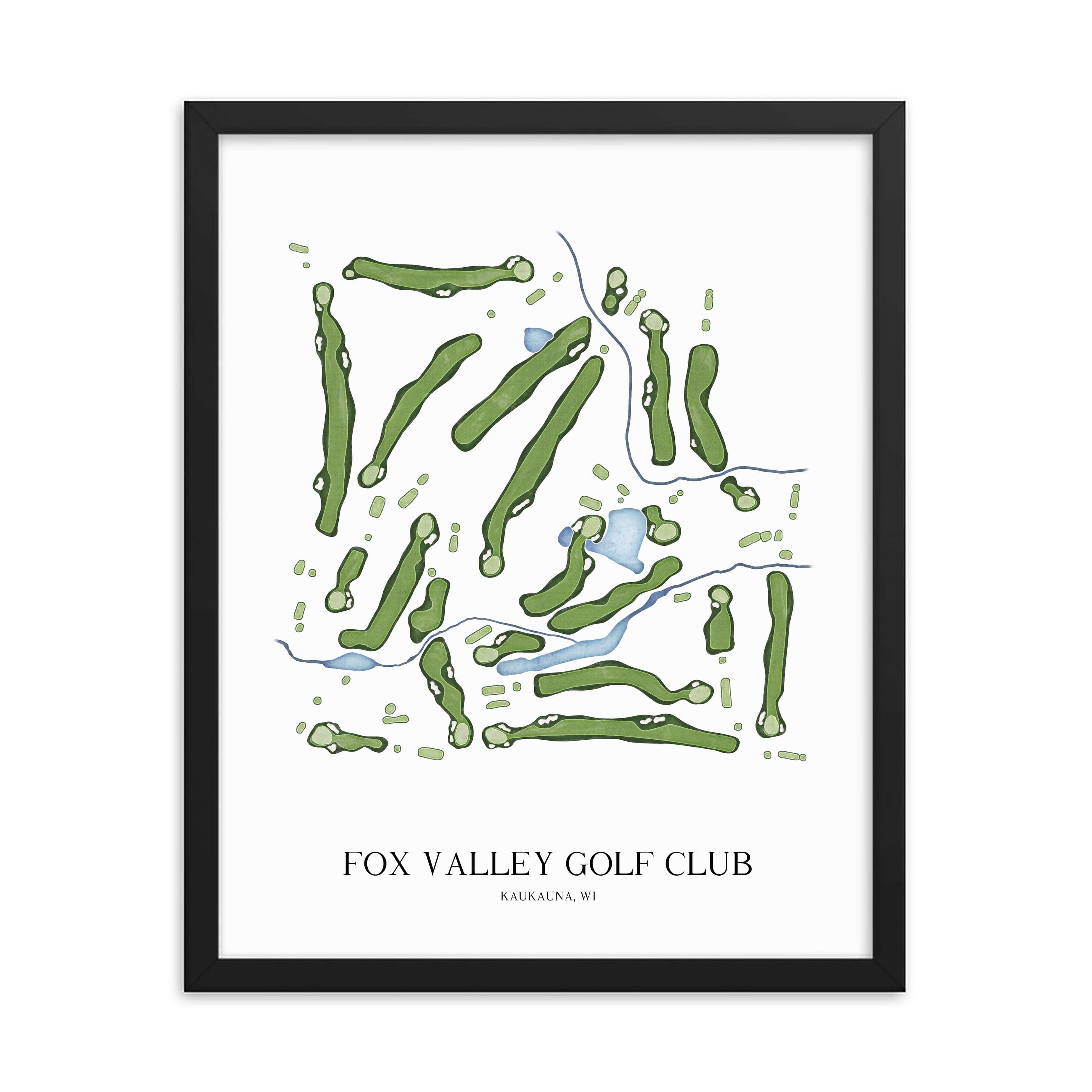 The 19th Hole Golf Shop - Golf Course Prints -  Fox Valley Golf Club Golf Course Map Golf Map