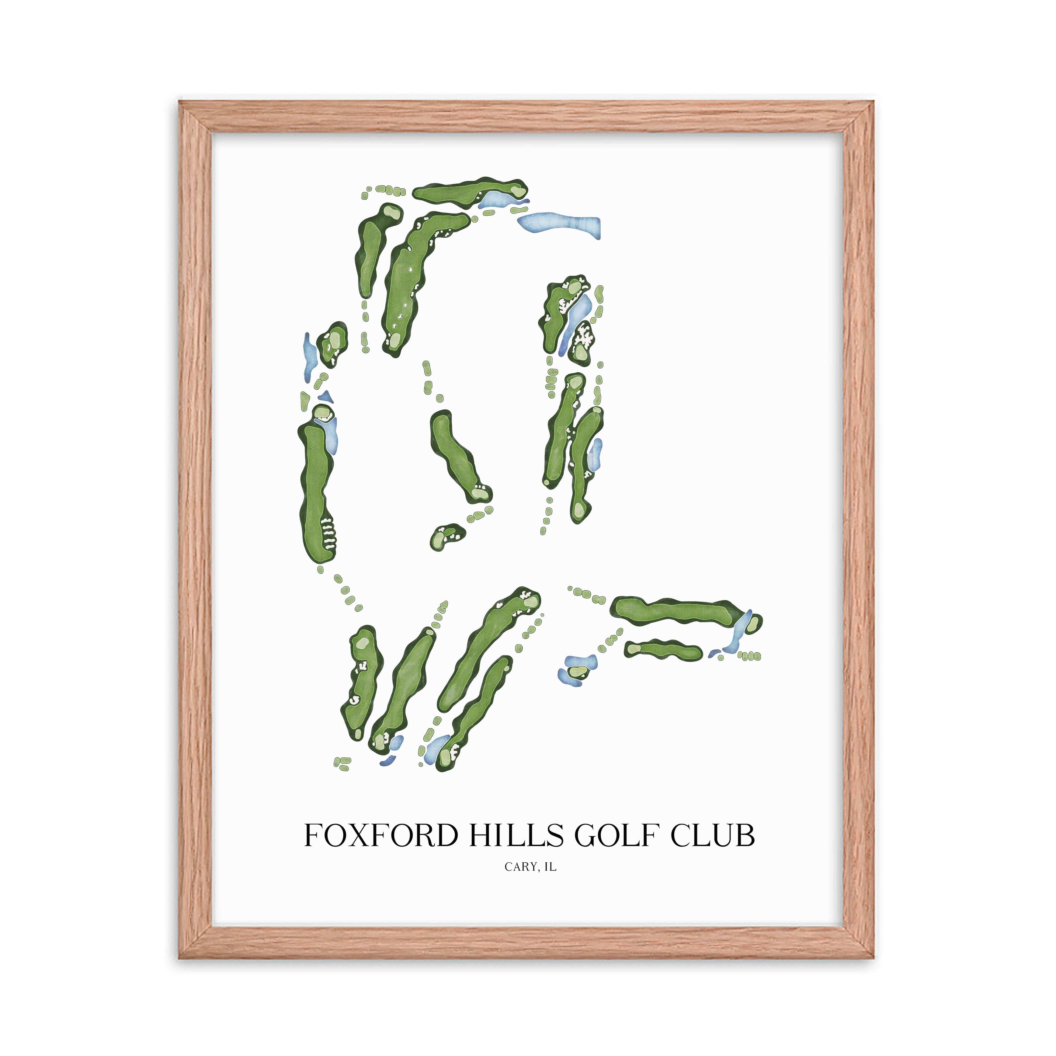 The 19th Hole Golf Shop - Golf Course Prints -  Foxford Hills Golf Club Golf Course Map Golf Map