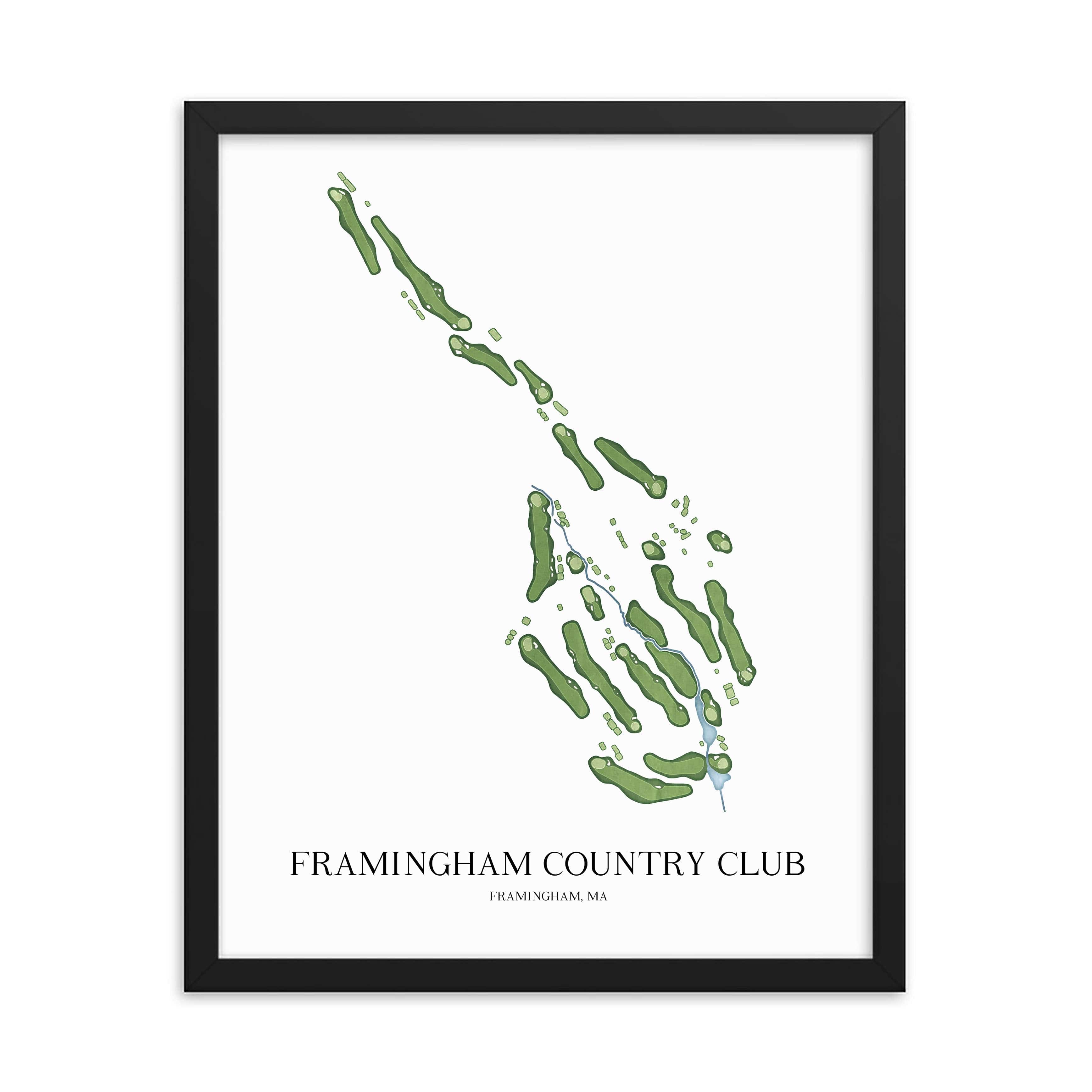 The 19th Hole Golf Shop - Golf Course Prints -  Framingham Country Club Golf Course Map Golf Map