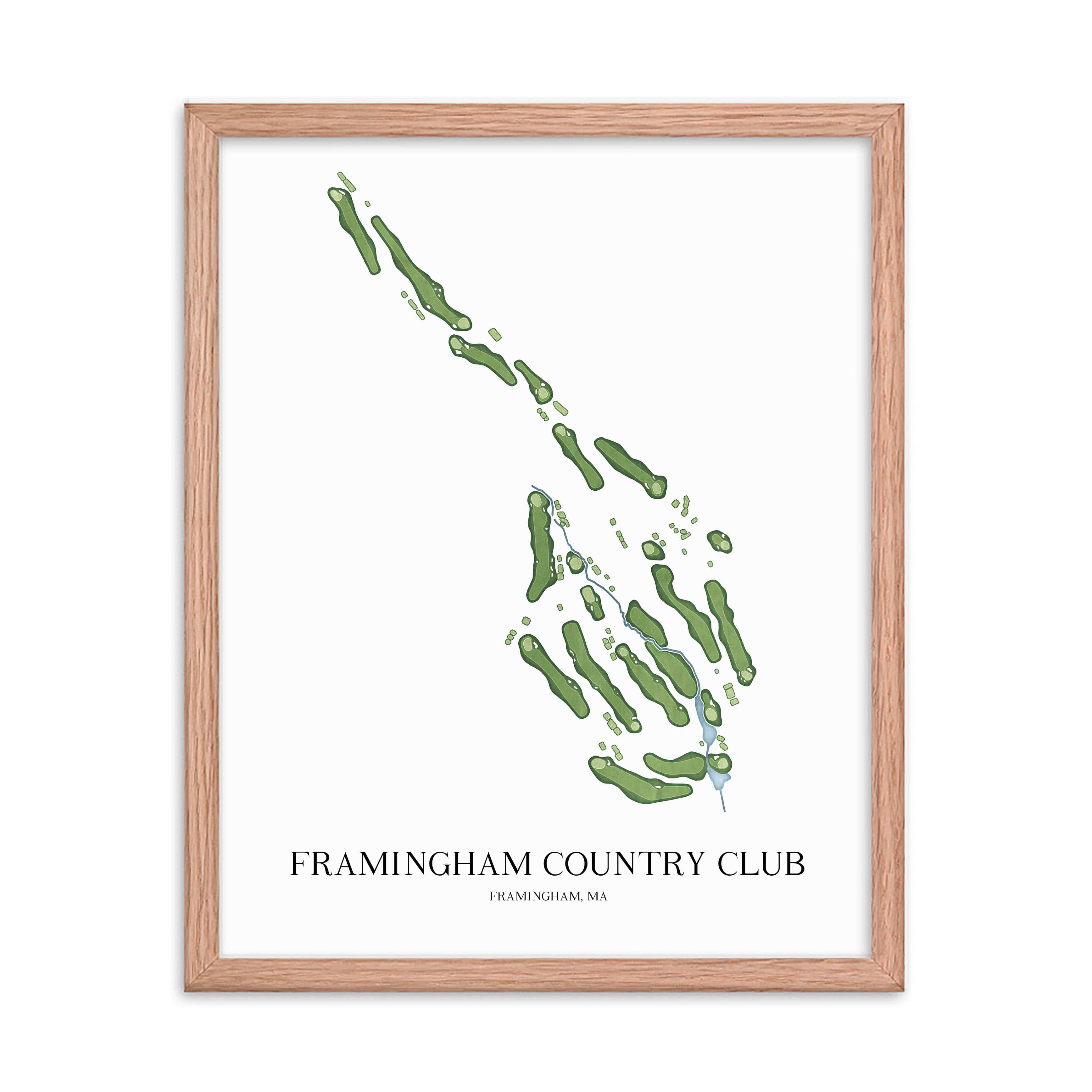 The 19th Hole Golf Shop - Golf Course Prints -  Framingham Country Club Golf Course Map Golf Map