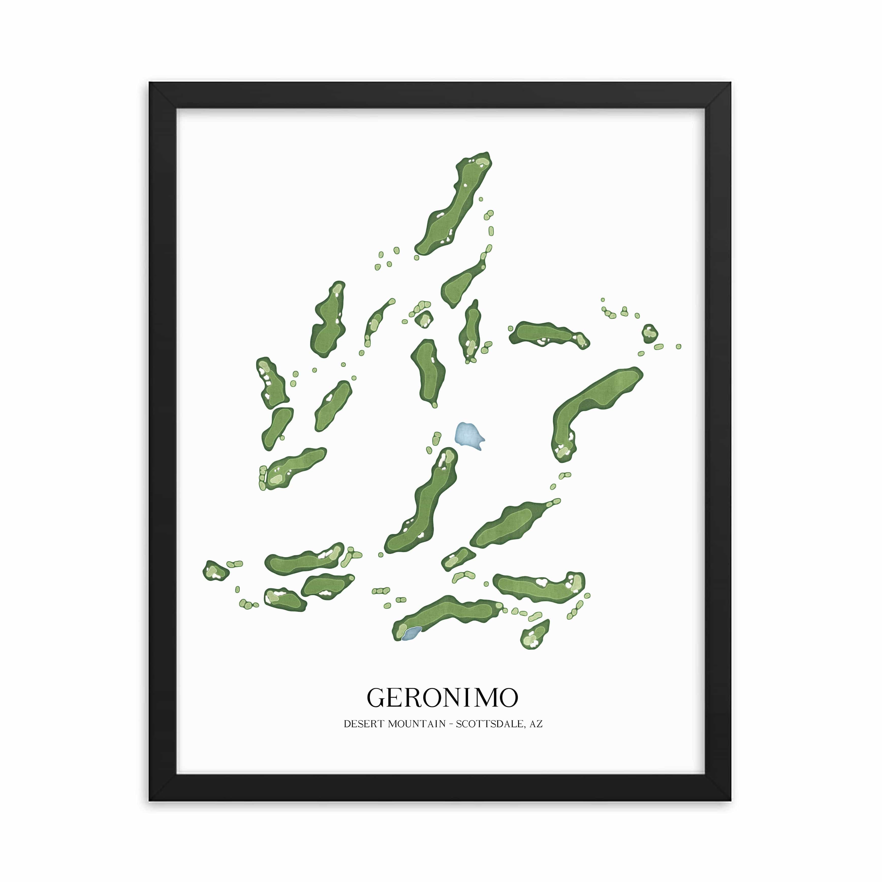 The 19th Hole Golf Shop - Golf Course Prints -  Geronimo - Desert Mountain Golf Course Map Golf Map