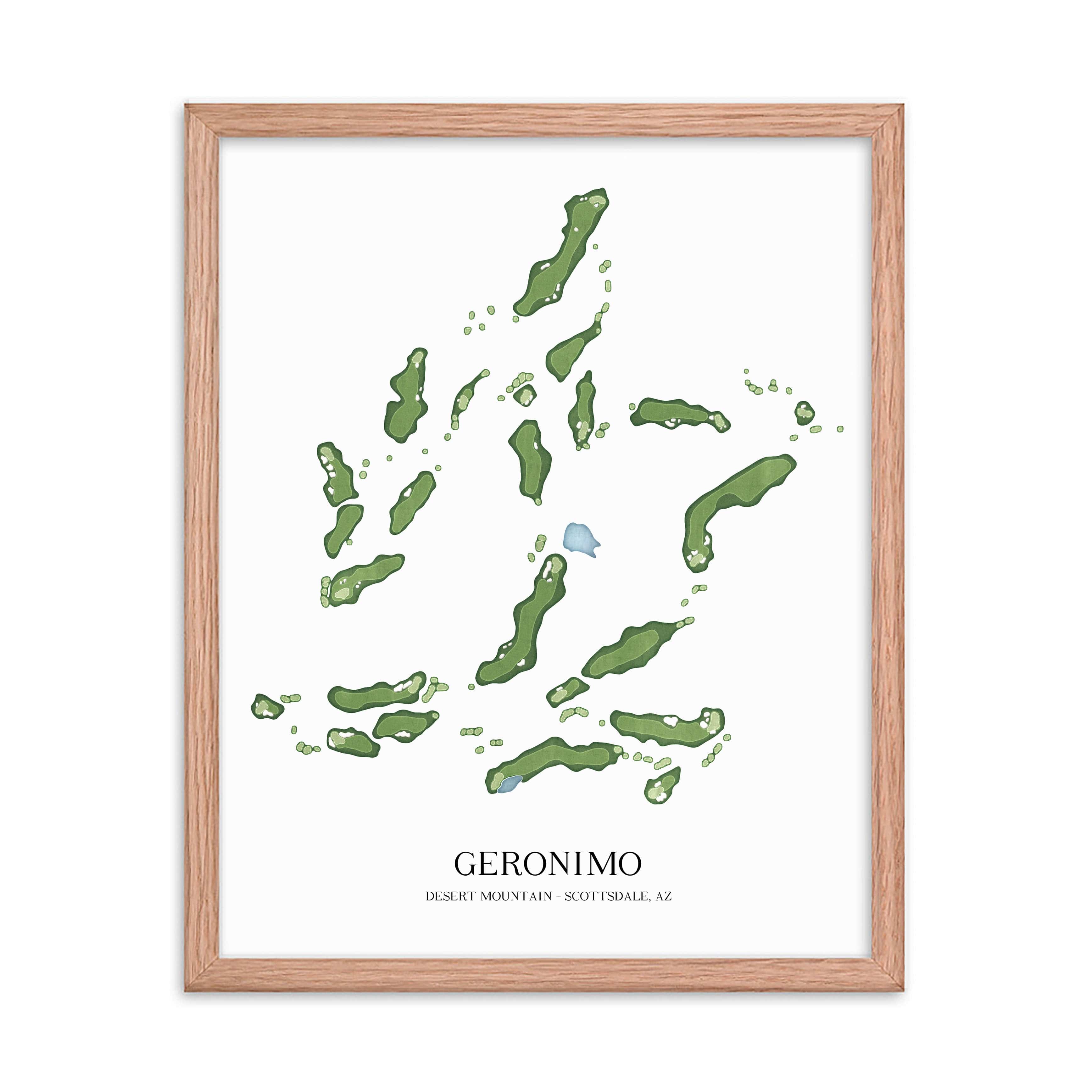 The 19th Hole Golf Shop - Golf Course Prints -  Geronimo - Desert Mountain Golf Course Map Golf Map