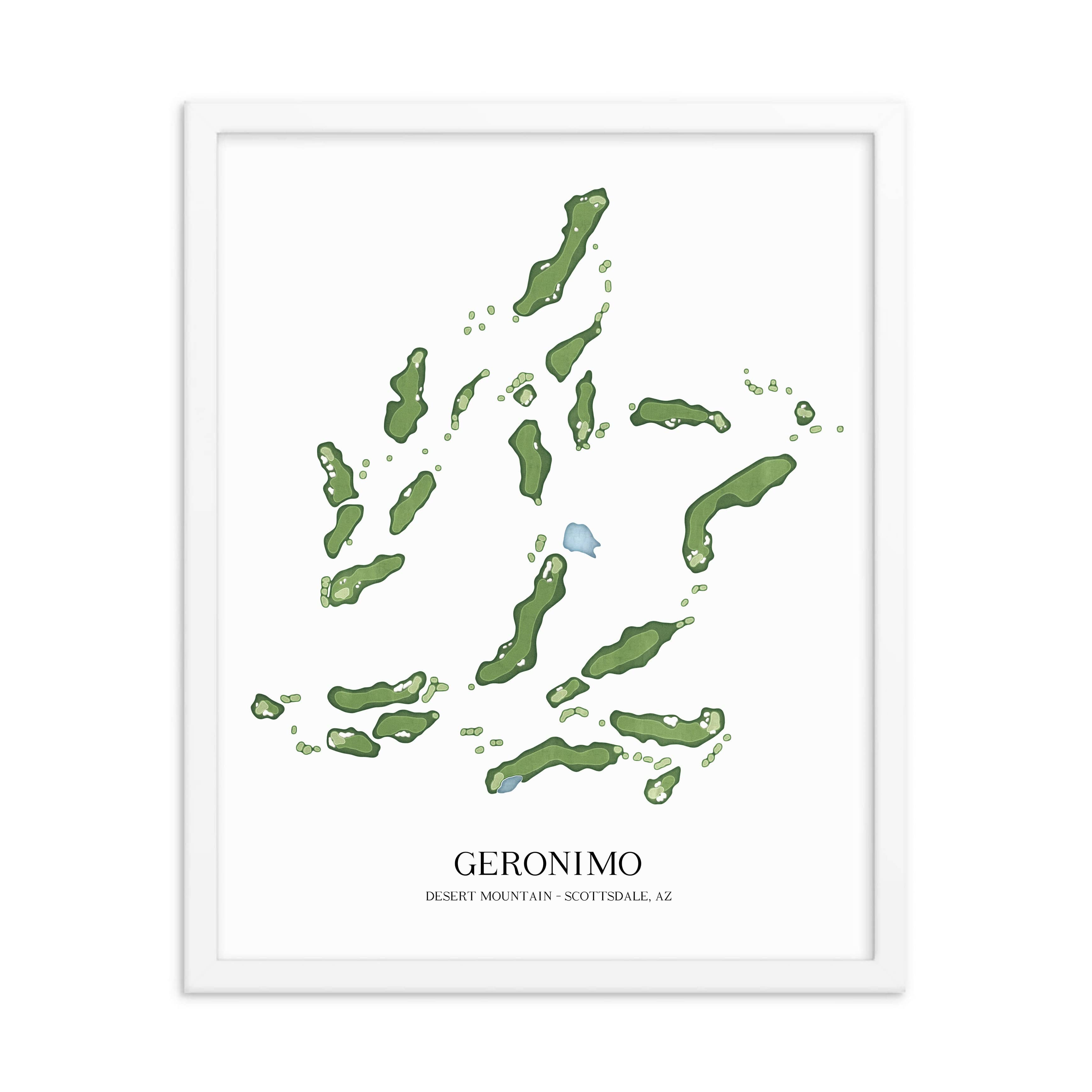 The 19th Hole Golf Shop - Golf Course Prints -  Geronimo - Desert Mountain Golf Course Map Golf Map