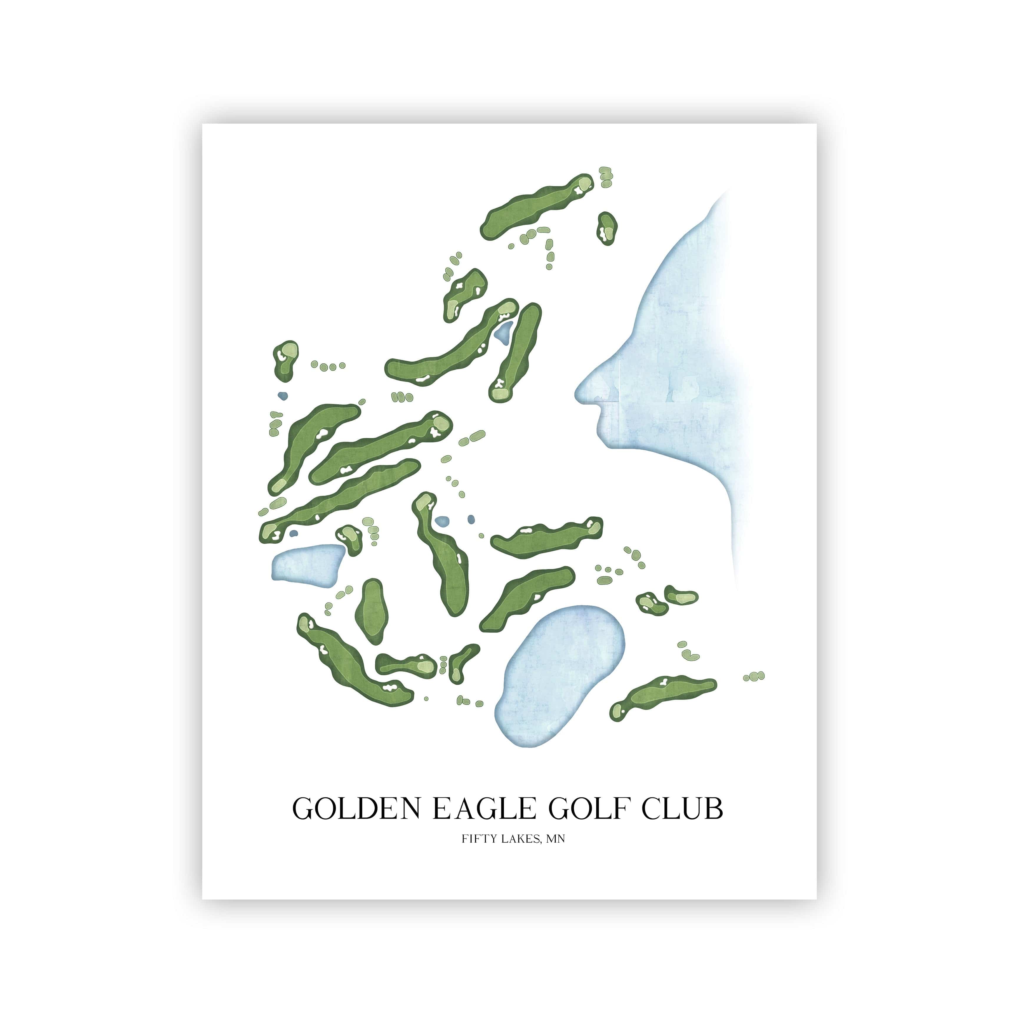 The 19th Hole Golf Shop - Golf Course Prints -  Golden Eagle Golf Club Golf Course Map Golf Map