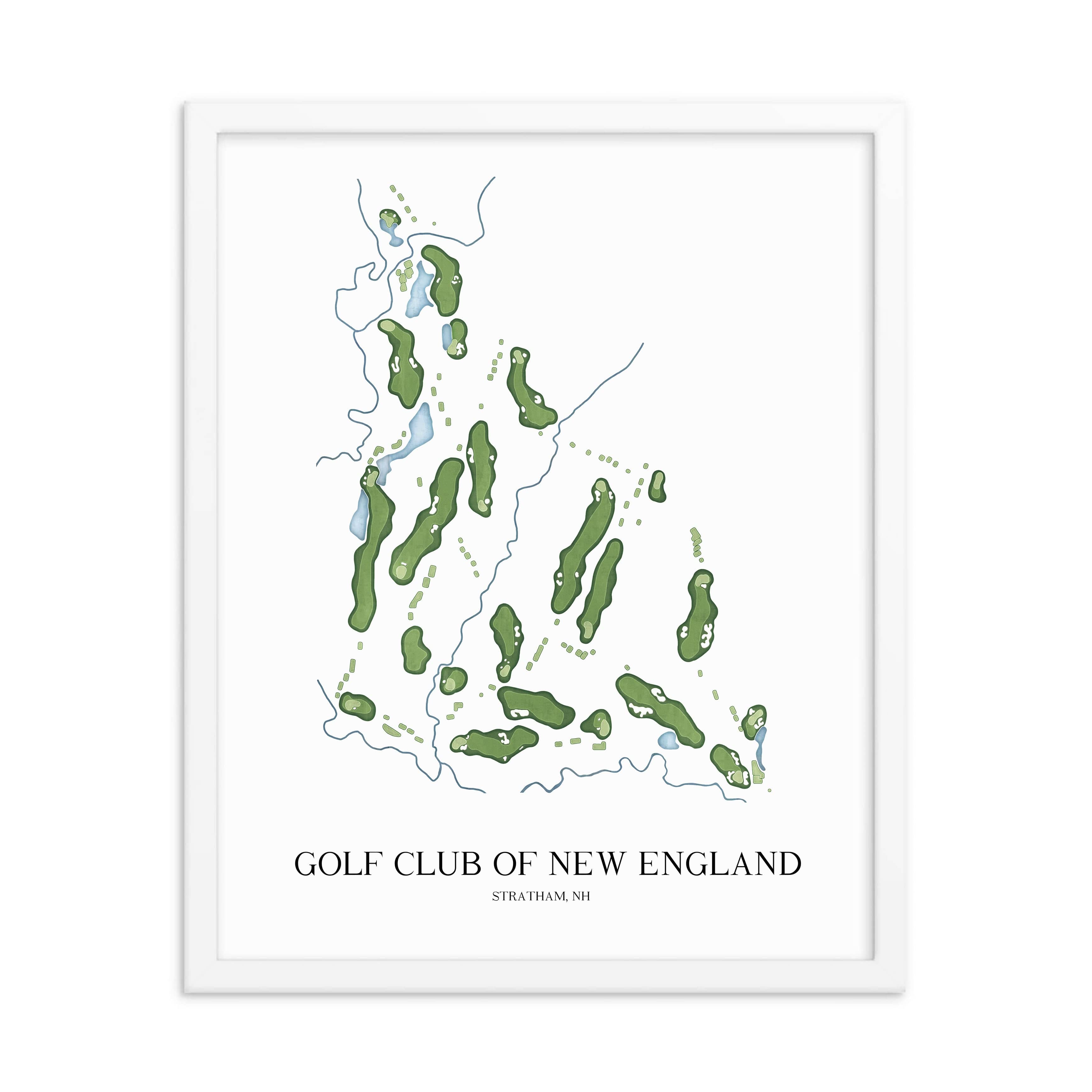 The 19th Hole Golf Shop - Golf Course Prints -  Golf Club of New England Golf Course Map Golf Map