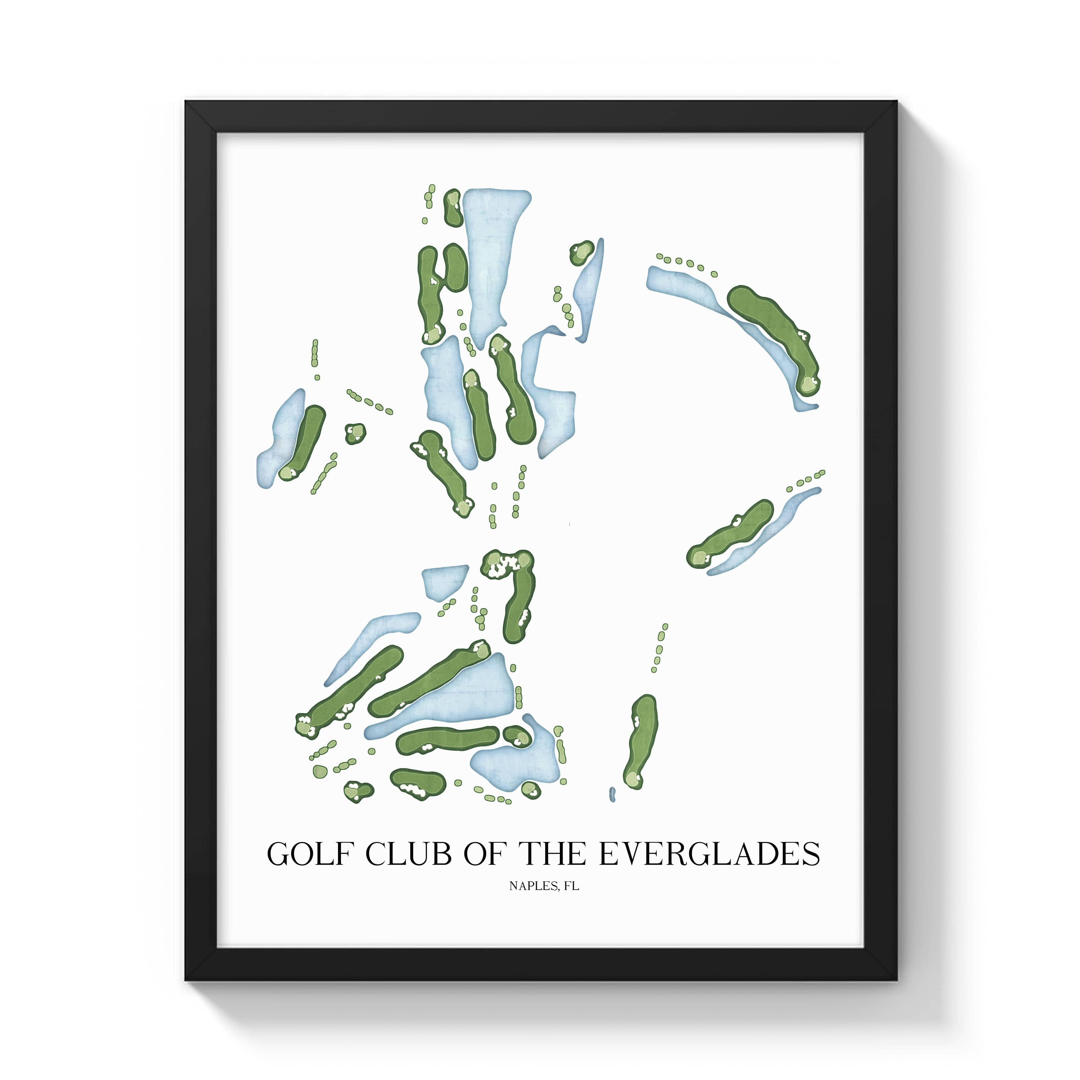 The 19th Hole Golf Shop - Golf Course Prints -  Golf Club of the Everglades Golf Course Map Golf Map