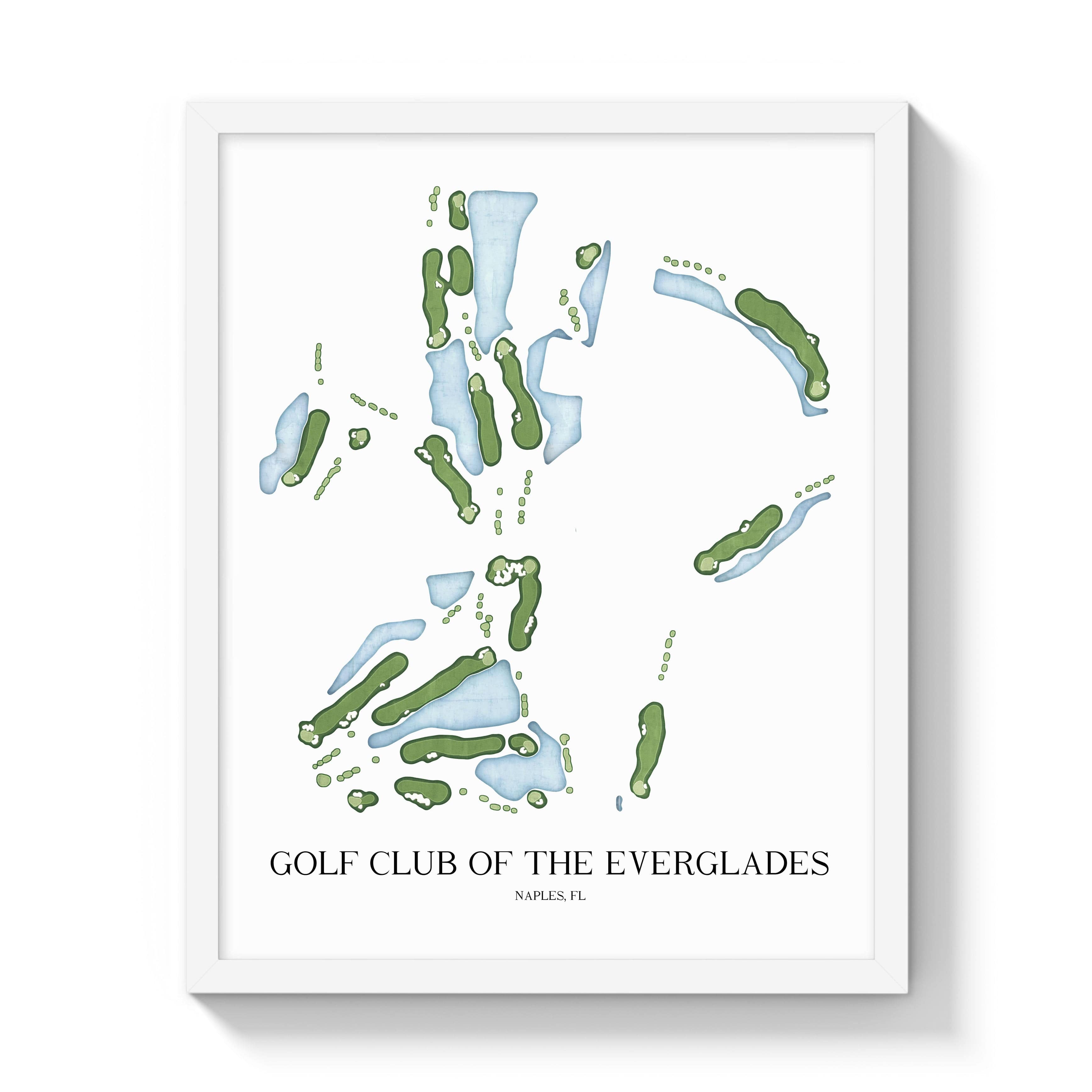 The 19th Hole Golf Shop - Golf Course Prints -  Golf Club of the Everglades Golf Course Map Golf Map