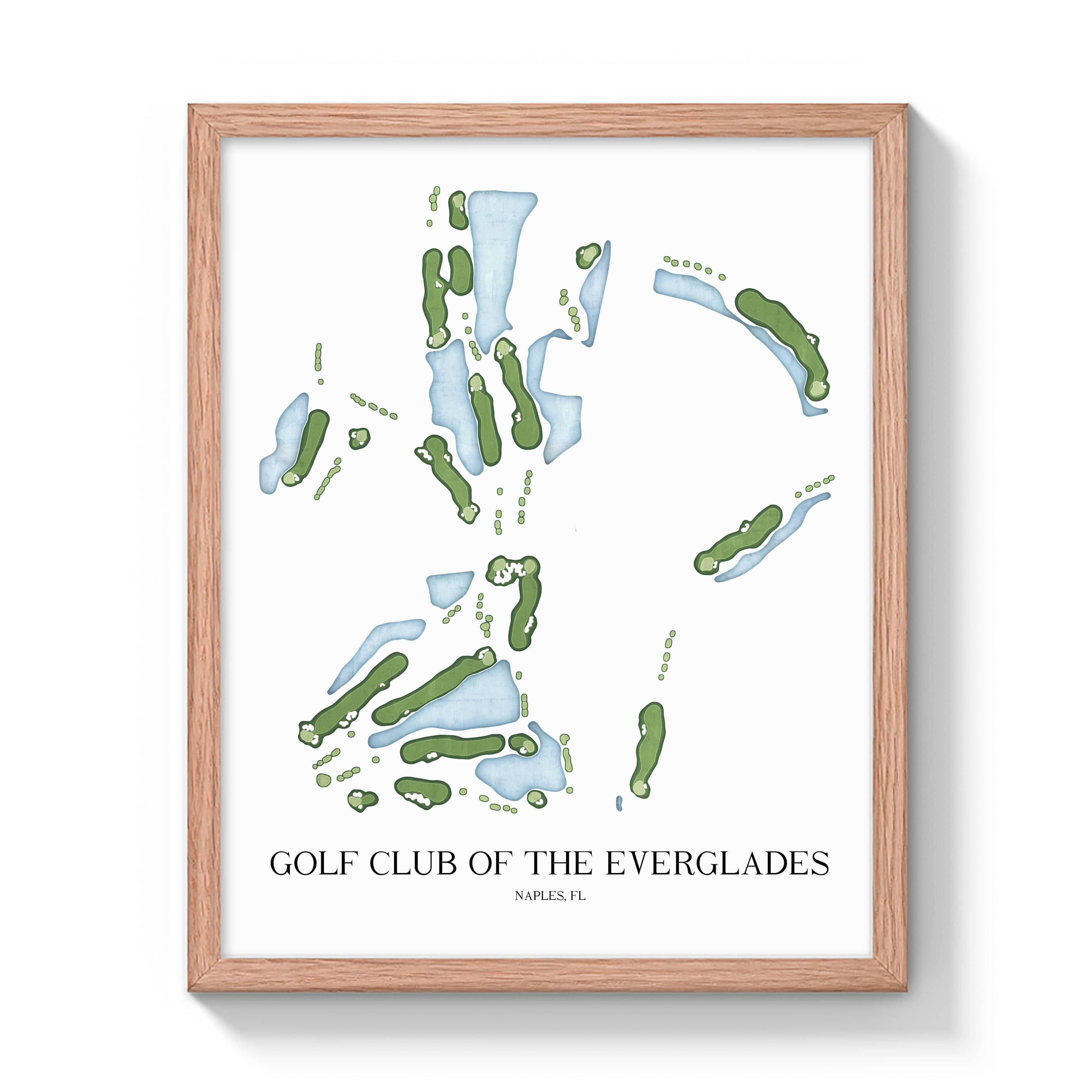 The 19th Hole Golf Shop - Golf Course Prints -  Golf Club of the Everglades Golf Course Map Golf Map