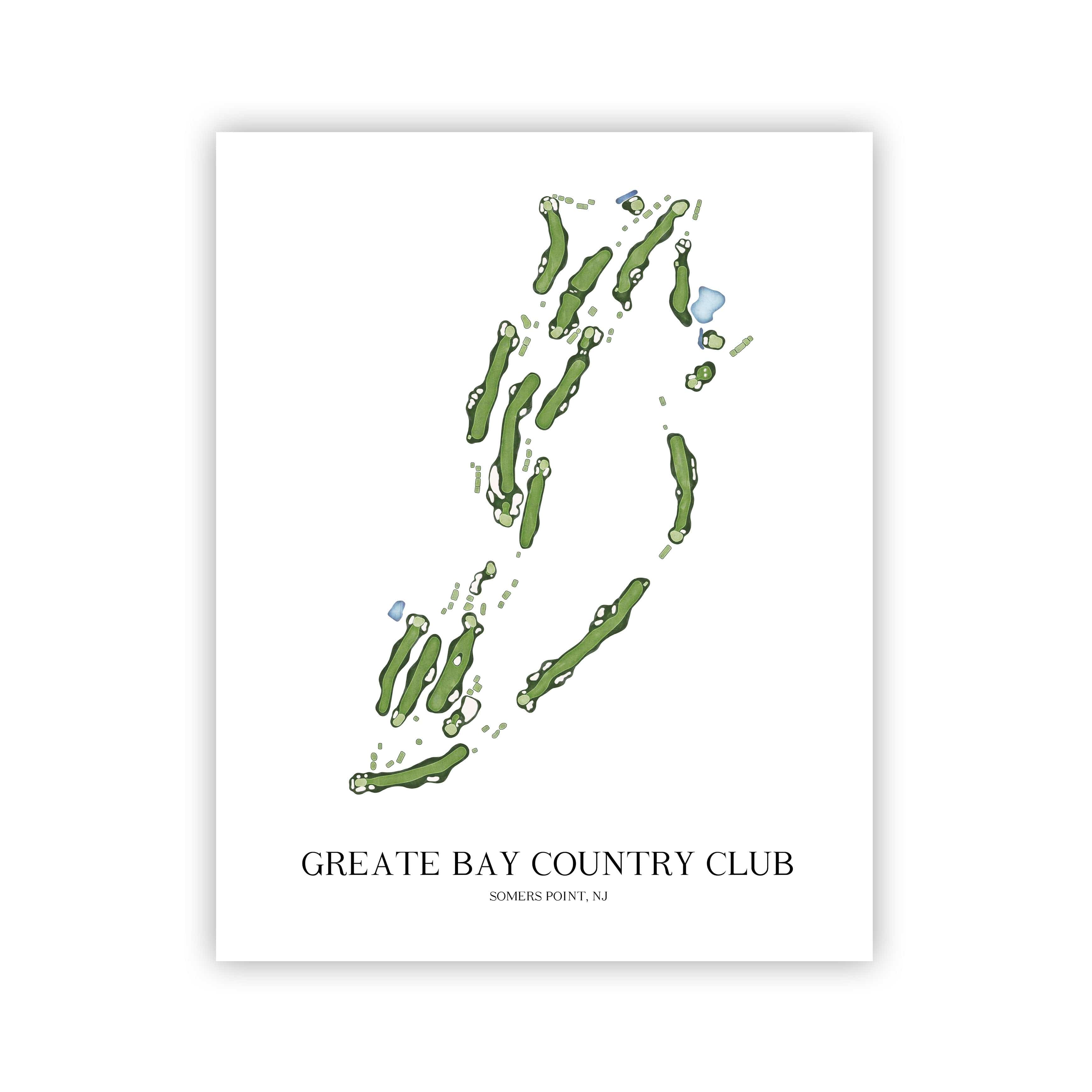 The 19th Hole Golf Shop - Golf Course Prints -  Greate Bay Country Club Golf Course Map