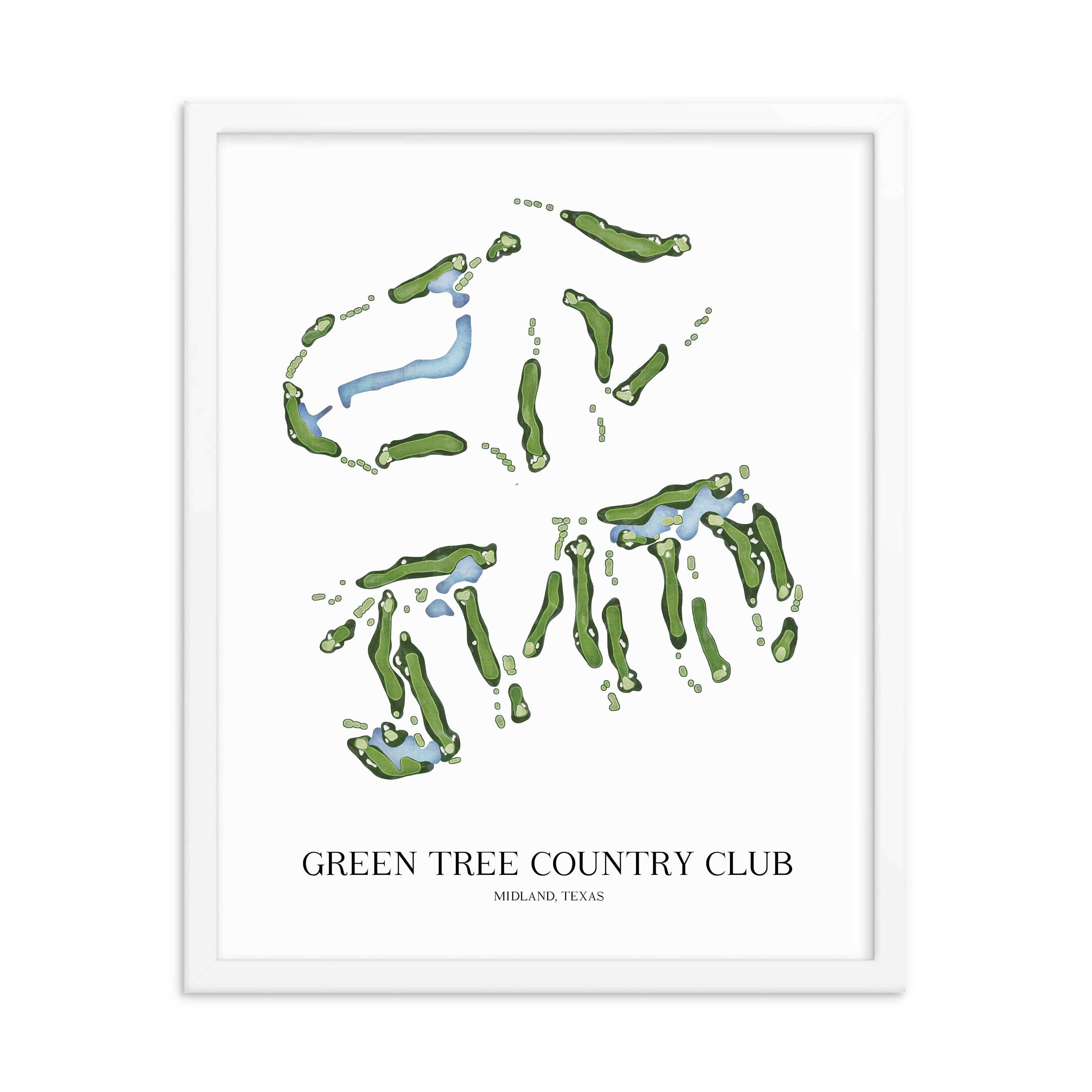 The 19th Hole Golf Shop - Golf Course Prints -  Green Tree Country Club Golf Course Map Golf Map