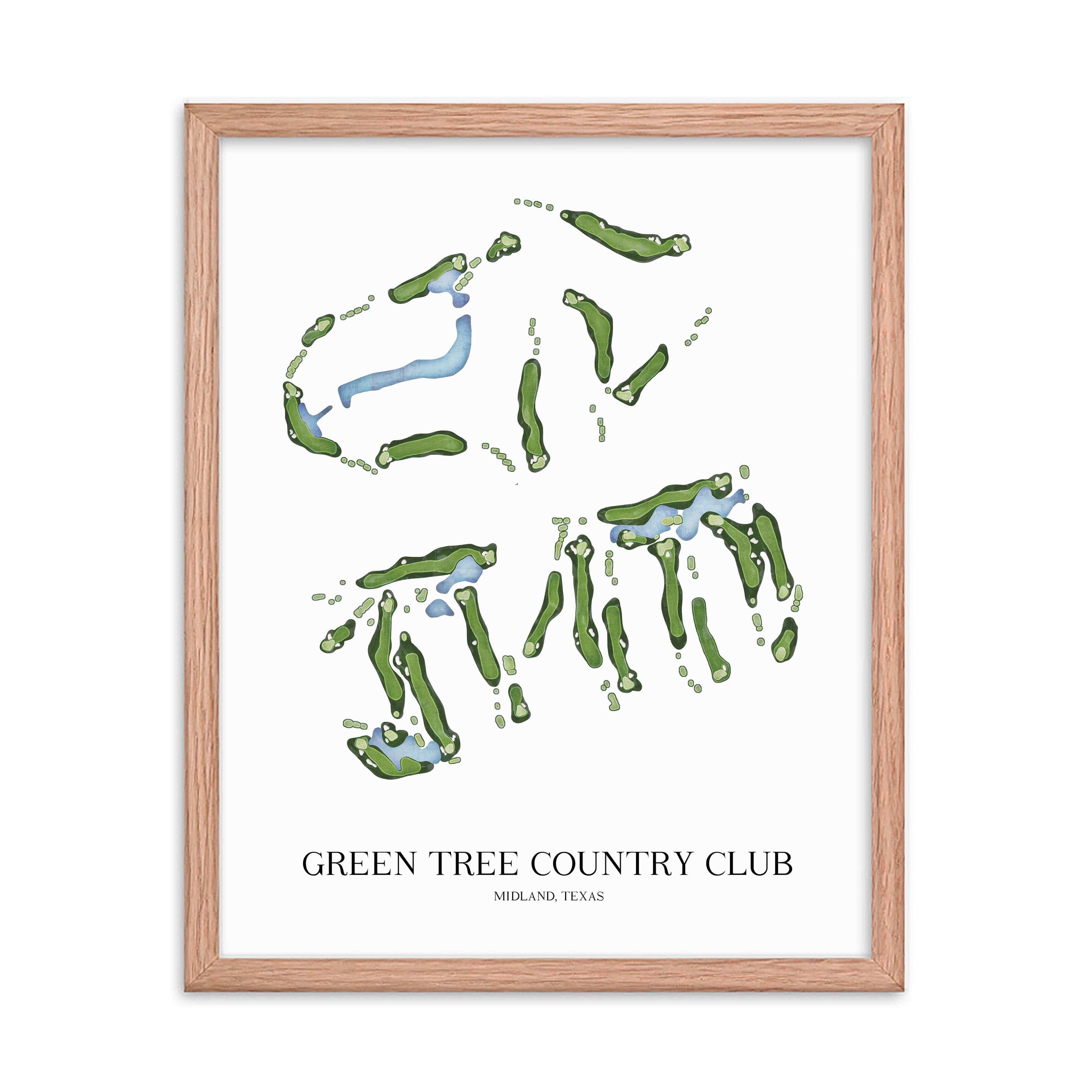 The 19th Hole Golf Shop - Golf Course Prints -  Green Tree Country Club Golf Course Map Golf Map